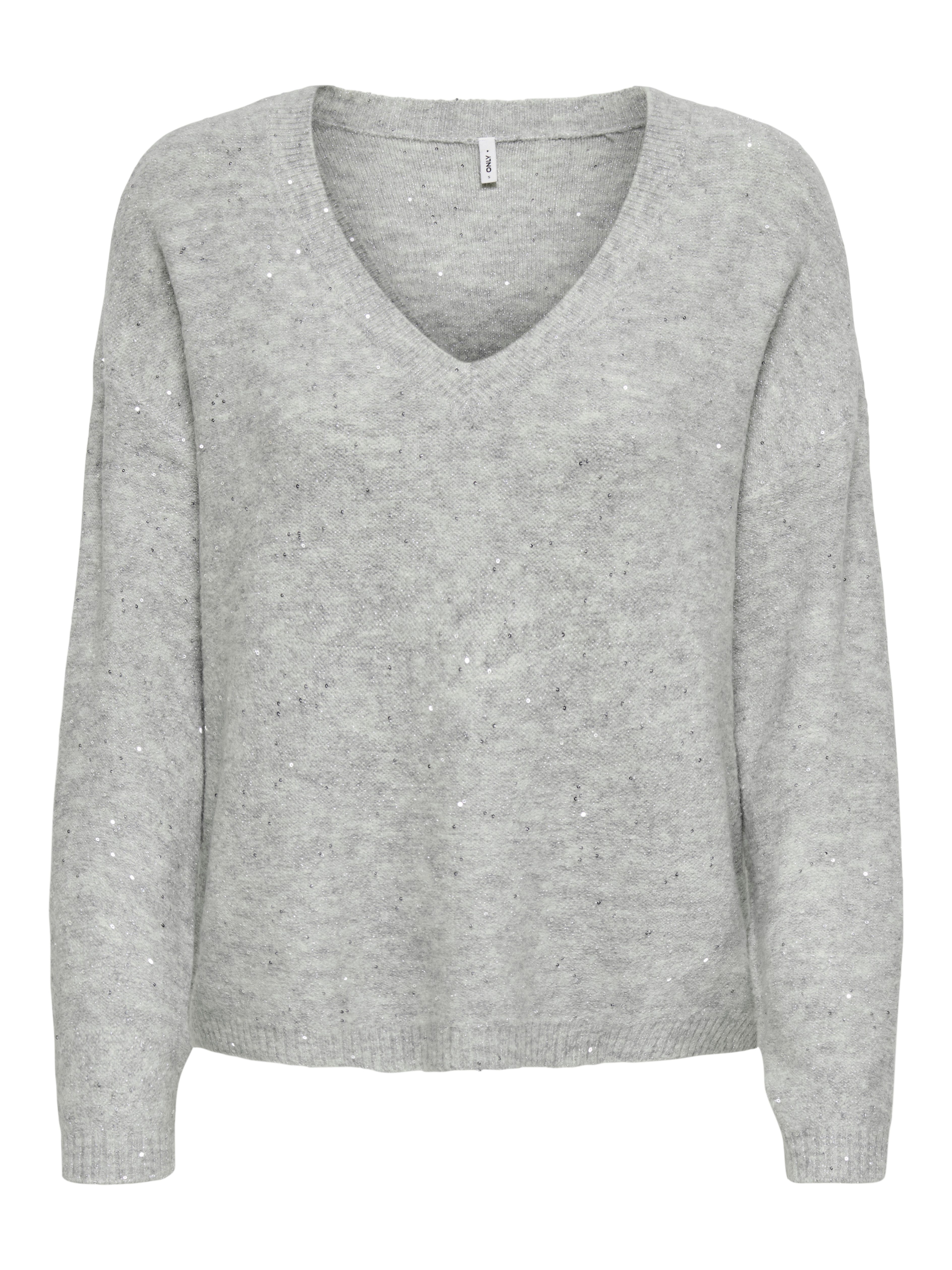Strickpullover ONLARIZONA LS SEQUINS V-NECK PUL KNT