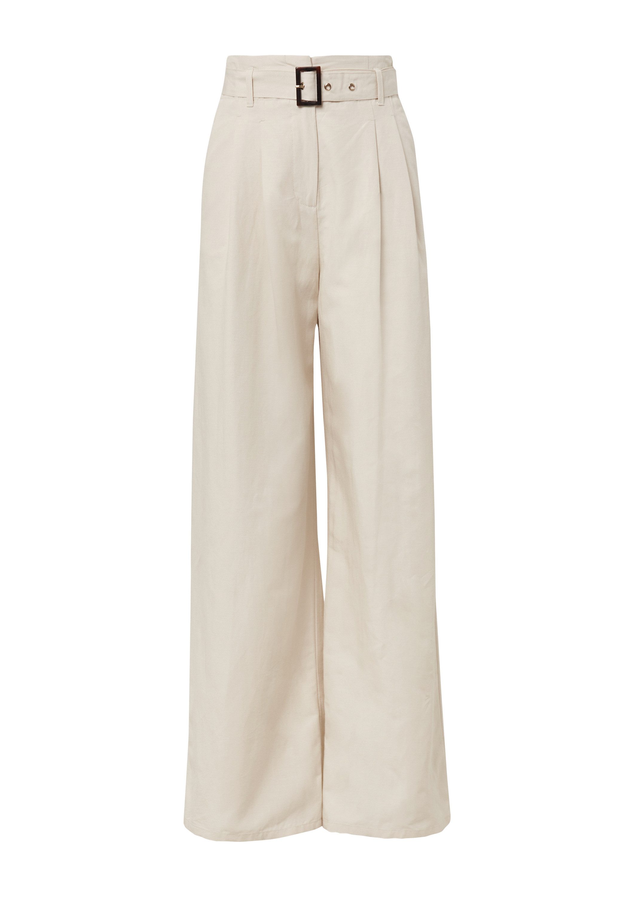 comma Chinos Hose Wide-Leg-Hose aus Leinenmix mit Stoffgürtel, comma x Füsu günstig online kaufen