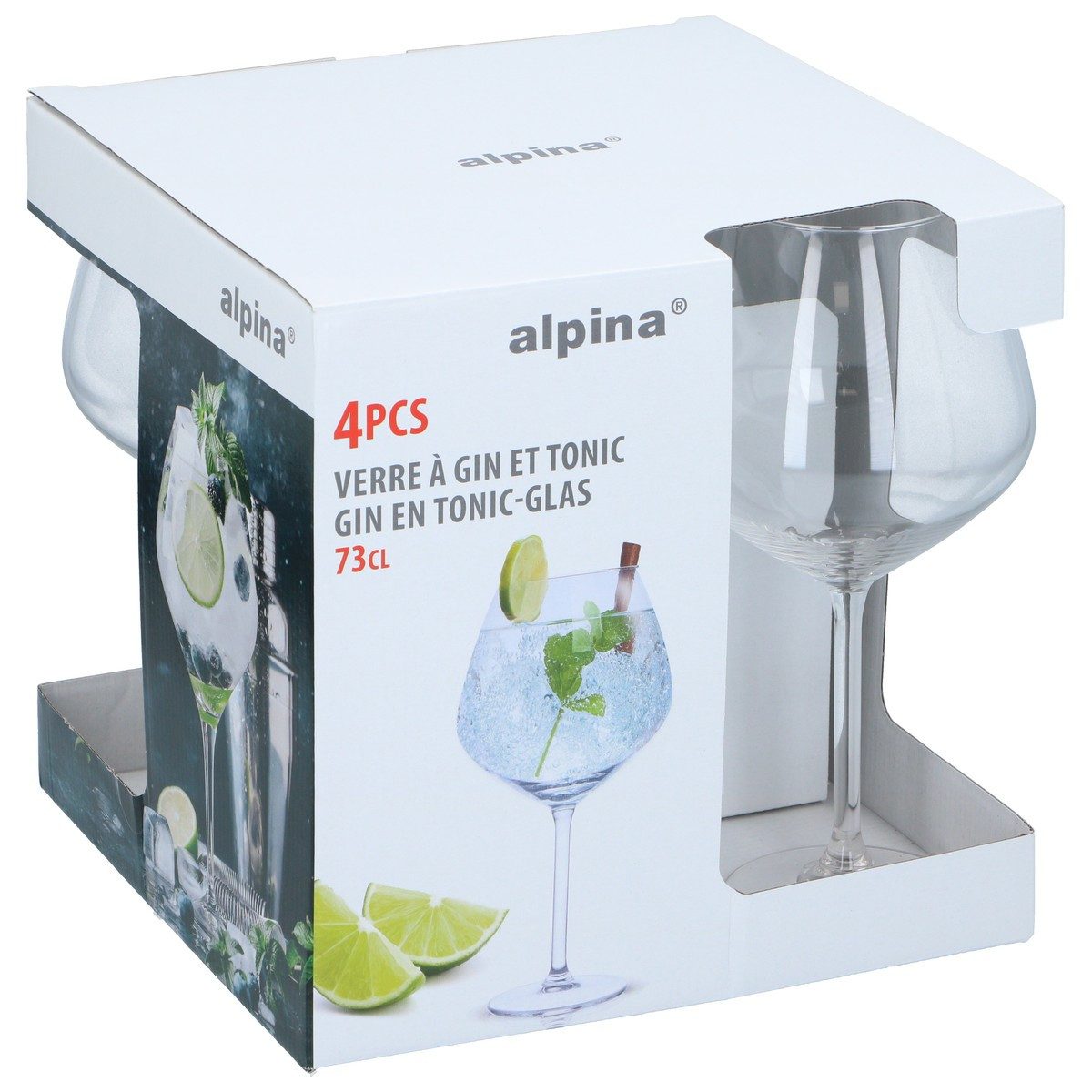 Alpina Cocktailglas alpina Gin Tonic Gläser Set 4 Stück – Große Gin Gläser 730ml, Glas – Bild 5 von 5