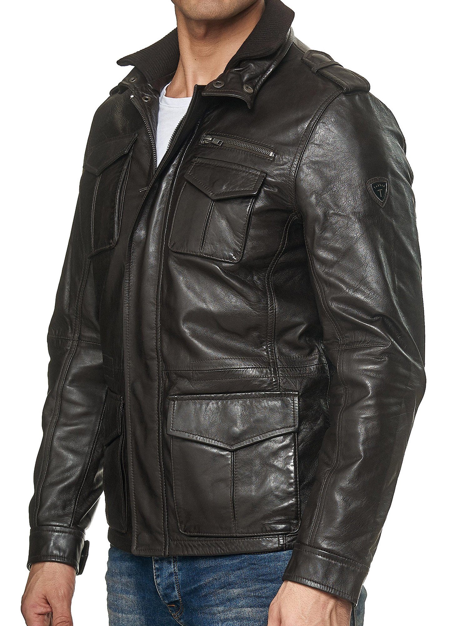 Tazzio Lederjacke 19706 Leder Jacke im Trenchcoat-Look