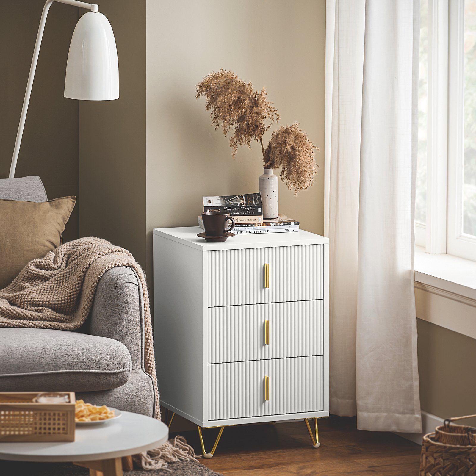 SoBuy Nachttisch FBT115-L, (1-St), Nachtschrank mit 3 Schubladen, Beistellt günstig online kaufen