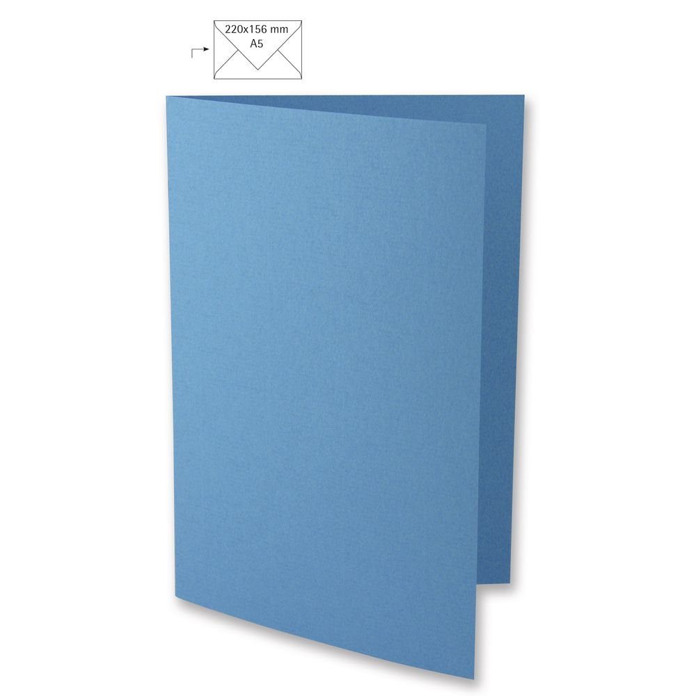 A5 azurblau HD 5x Bastelkartonpapier Karte Rayher uni 220g/qm
