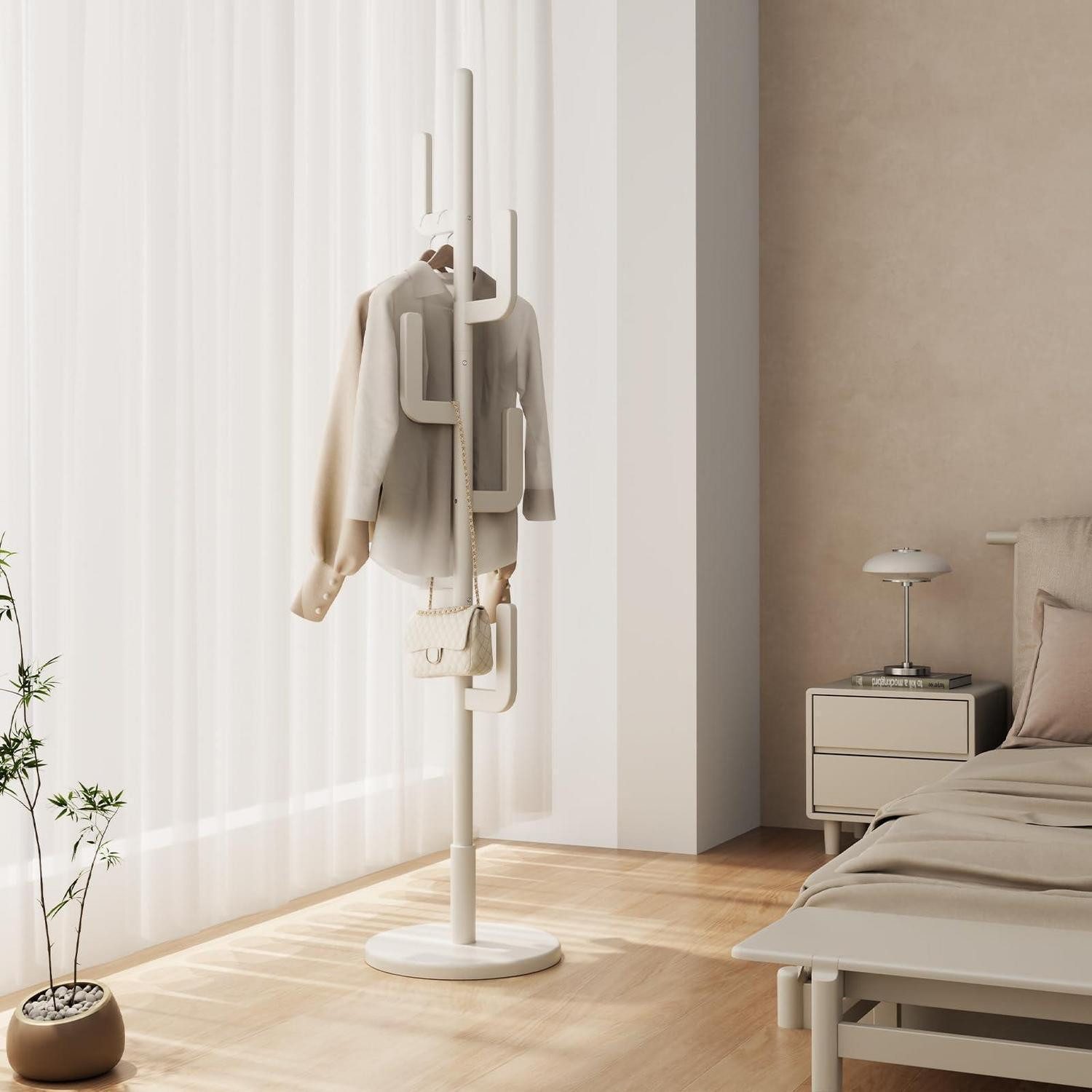 LuxusKollektion Kleiderständer Garderobenständer Kaktusdesign weiß, (6 St)