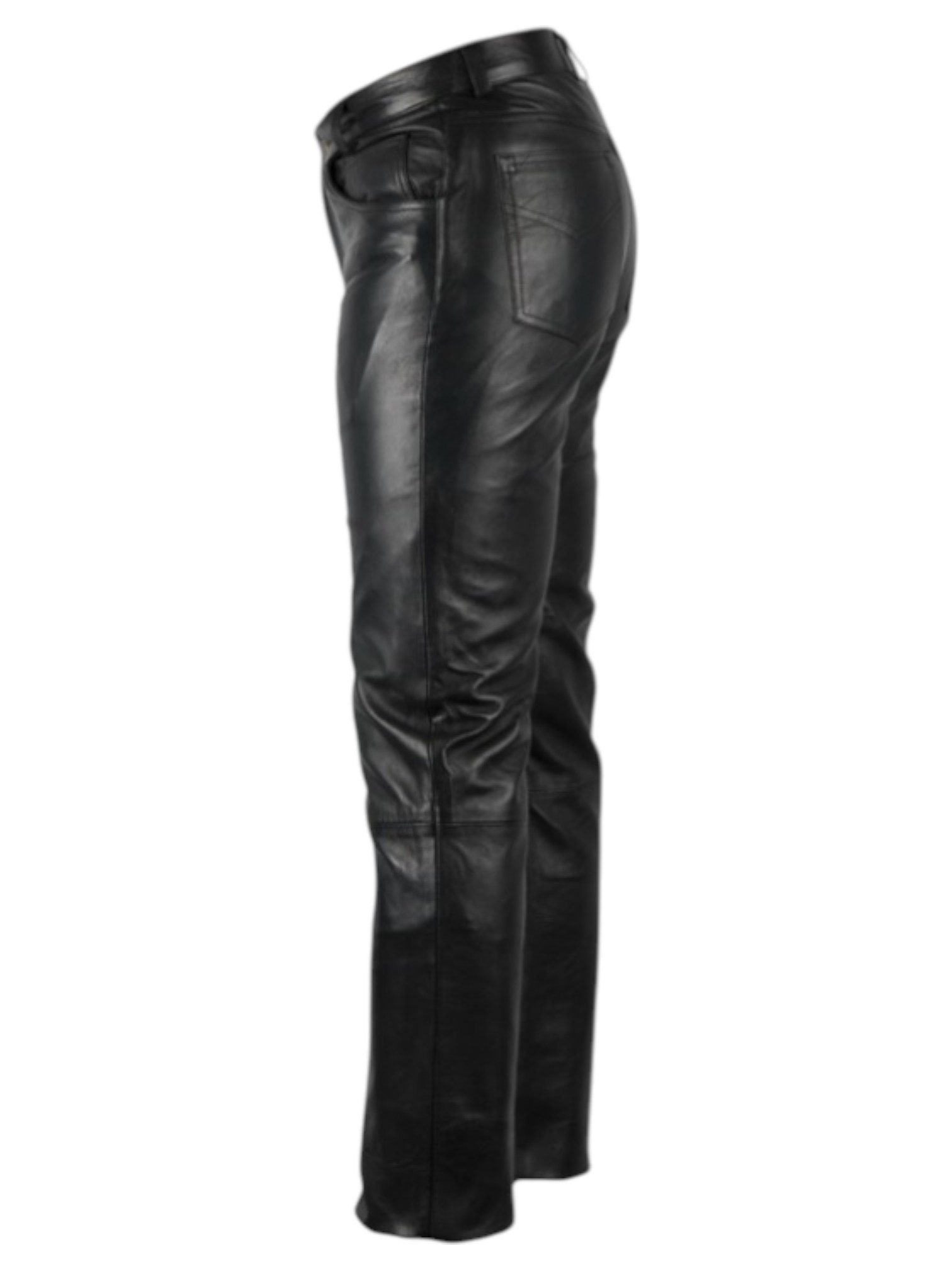 MDM Lederhose Herren Lederhose Herren Lammnappa Schwarz Echtleder Echtes weiches Lammnappa-Leder, Leichte Lederstärke ca. 1,1 mm