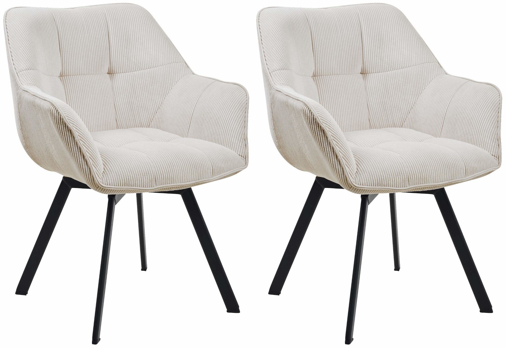 CLP Esszimmerstuhl Jordi (2er Set, 2 St), mit Cord-Bezug und Metallgestell günstig online kaufen