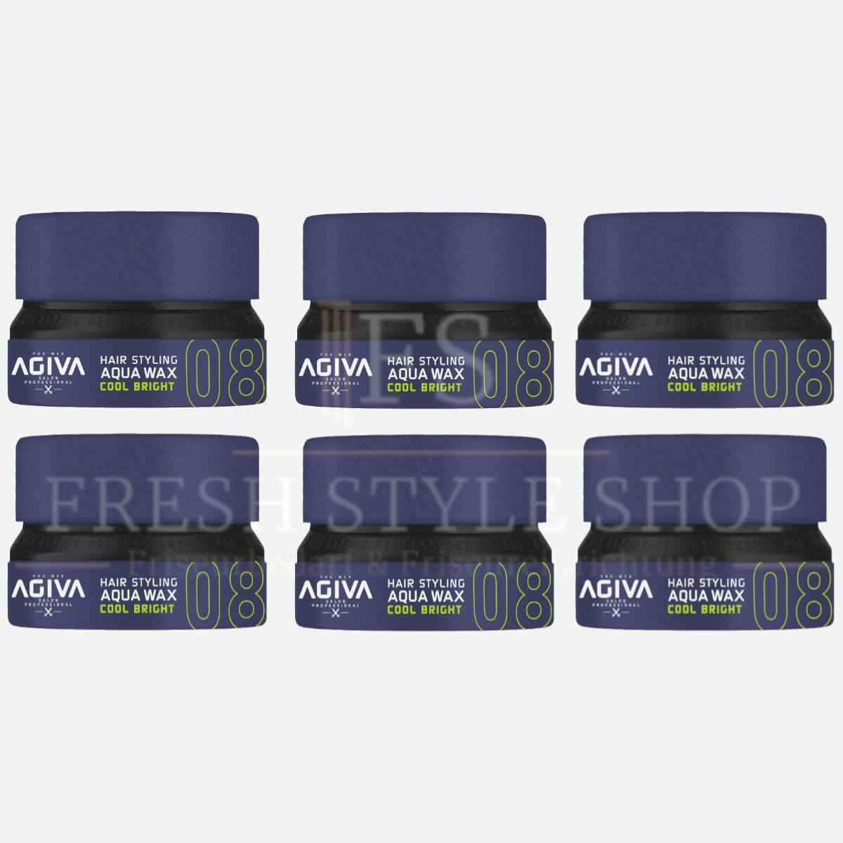 AGIVA Professional Haarwachs 6x Haarwachs Haar Wax 155ml 08 Cool Bright, 6-tlg.