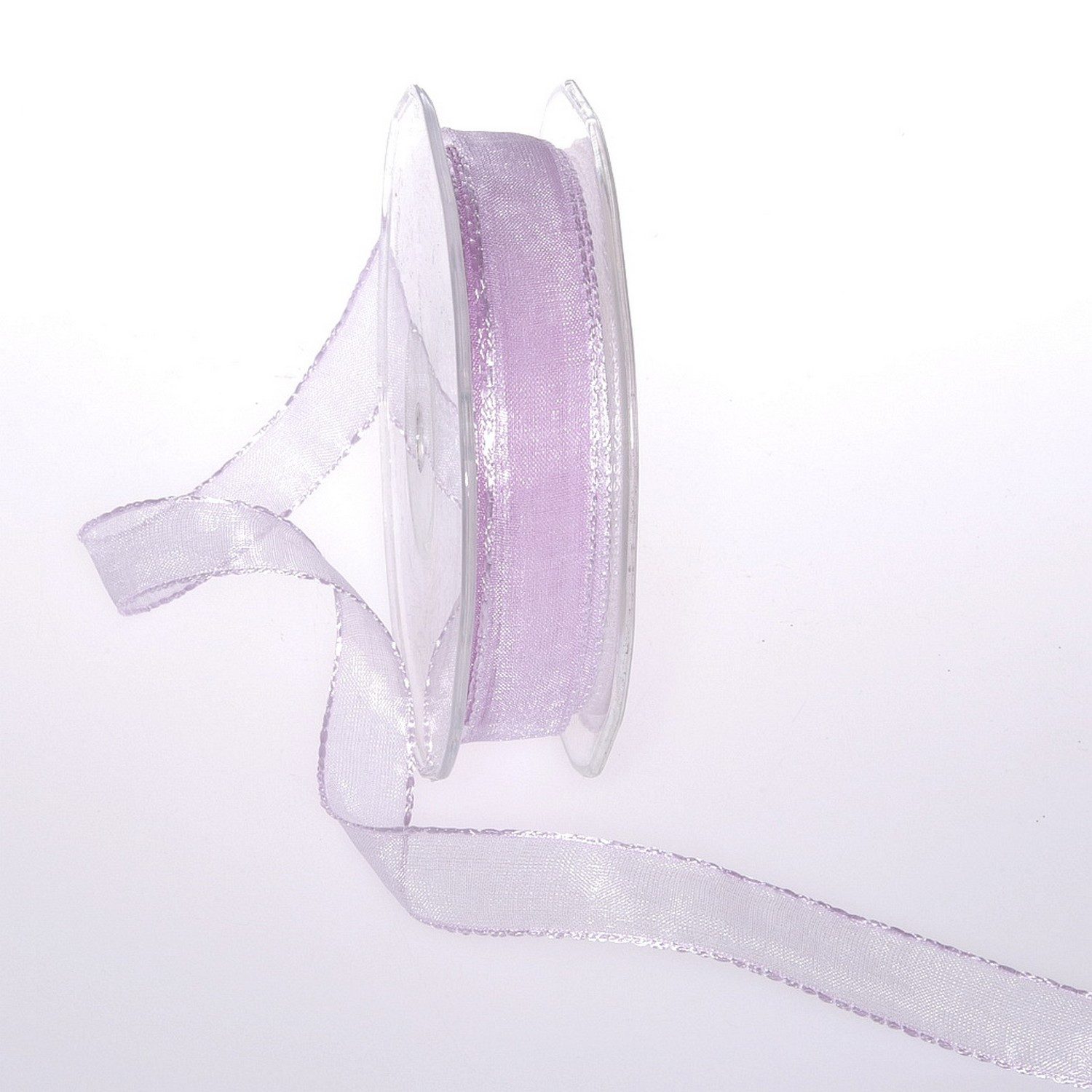 Deko AS Dekoband Organzaband mit Häkelkante - lavendel - 15mm - 25m - 53735-15-25-40, besondere Dekokante