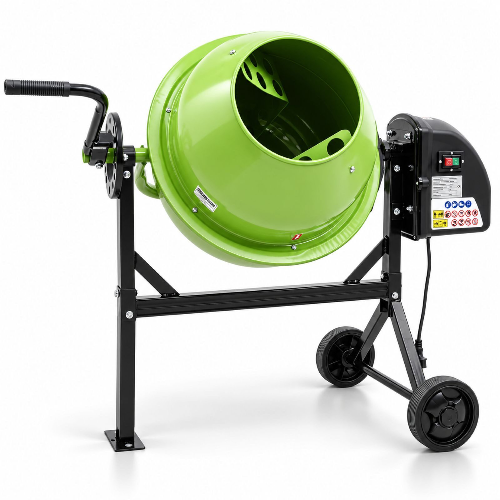 TRUTZHOLM Betonmischer Betonmischer 70L 230V 275W 27,5 U/min Zahnräder aus Guss Zementmischer, Kompakte Bauweise, strahlwassergeschützt, fahrbar