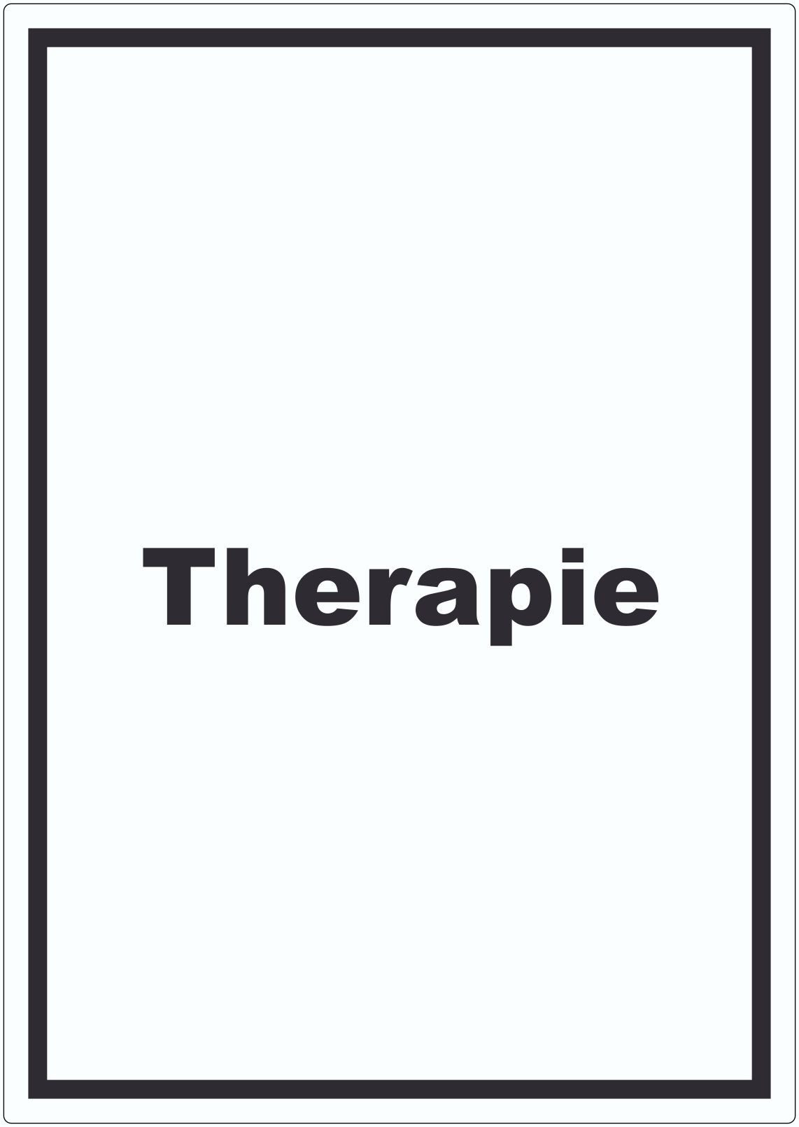HB-Druck Aufkleber Therapie Aufkleber mit Text Raum Behandlung hochkant, wetterfest, UV-beständig, kratzfest