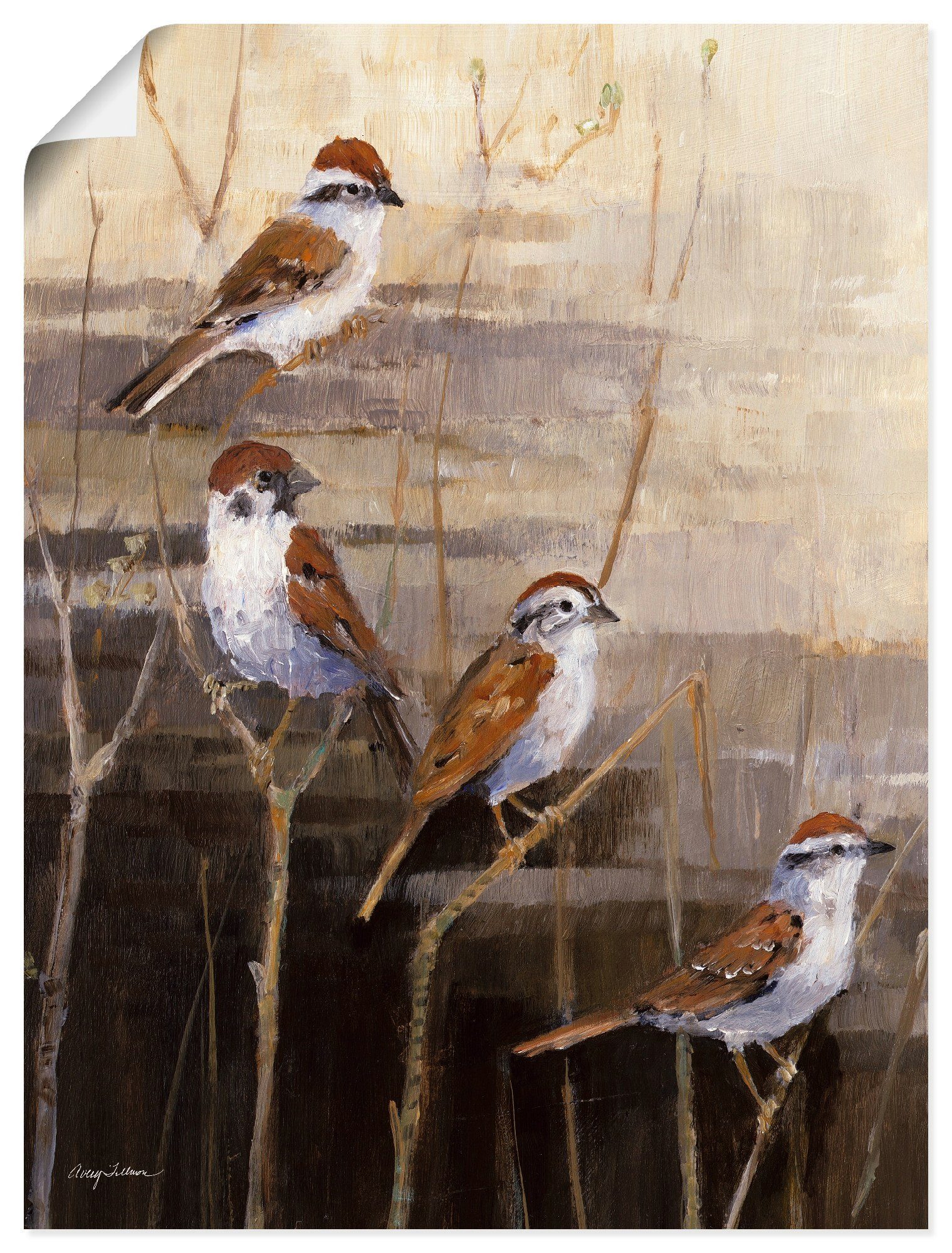 Artland Vögel Abend Wandaufkleber als St), Wandbild II, Poster Heiligtum oder Leinwandbild, in Größen versch. (1