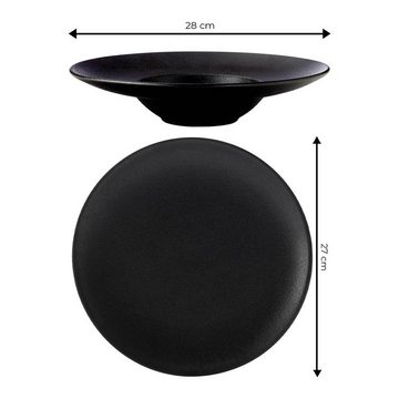 Maxwell & Williams Kombiservice Caviar Black Tellerset 12er Set (12-tlg), Keramik