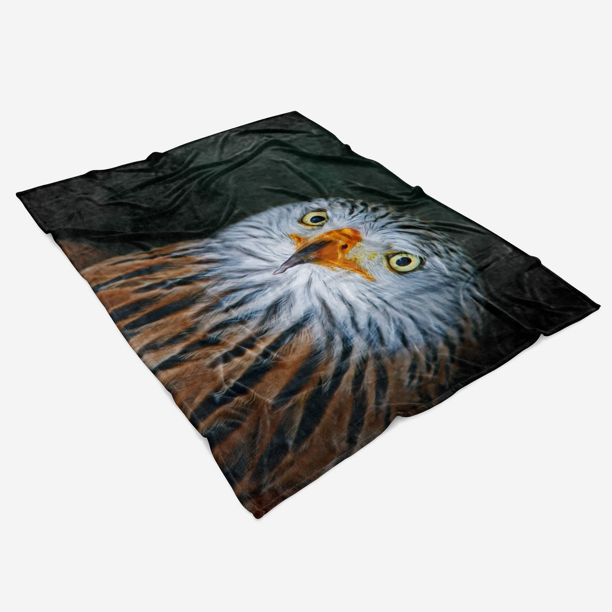 Kuscheldecke Handtuch Handtücher mit Weißkopfadle, Baumwolle-Polyester-Mix Strandhandtuch Tiermotiv Art (1-St), Sinus Handtuch Saunatuch Adler