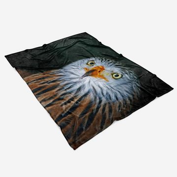Sinus Art Handtücher Handtuch Strandhandtuch Saunatuch Kuscheldecke mit Tiermotiv Adler Weißkopfadle, Baumwolle-Polyester-Mix (1-St), Handtuch