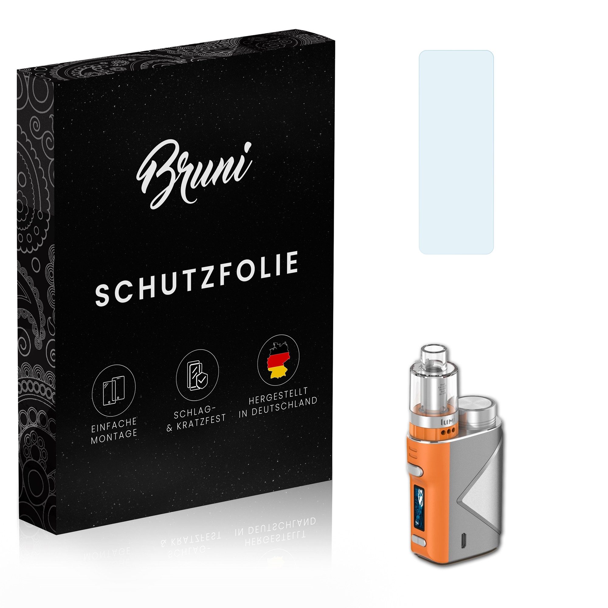 Bruni Schutzfolie Glasklare Displayschutzfolie für Geekvape Lucid, (2 Folien), praktisch unsichtbar