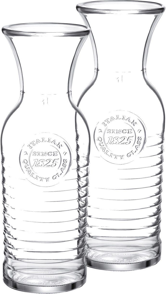 Wasserkaraffe Weinkaraffe Wasserkaraffe Karaffe Officina 1L geeicht - 2 Stück