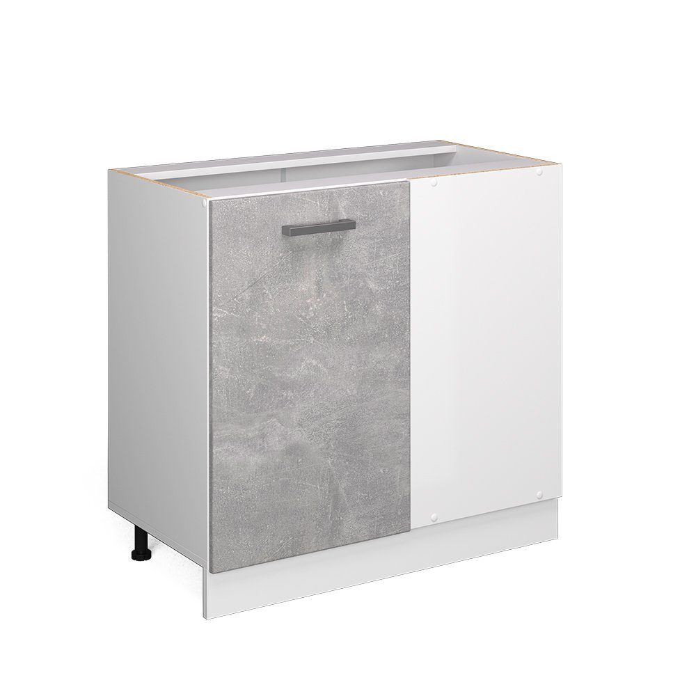 Vicco Eckunterschrank R-Line, Beton/Weiß, 86 cm, günstig online kaufen