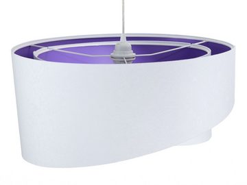 Licht-Erlebnisse Pendelleuchte BRANDO, ohne Leuchtmittel, Hängelampe Lila Weiß Stoffschirm modern Schlafzimmer Wohnzimmer Lampe