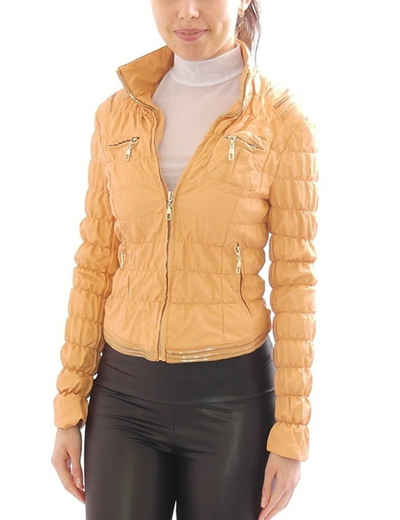 YESET Bikerjacke Damen Jacke Kunstleder Jacket Balzer Biker mit Zipper