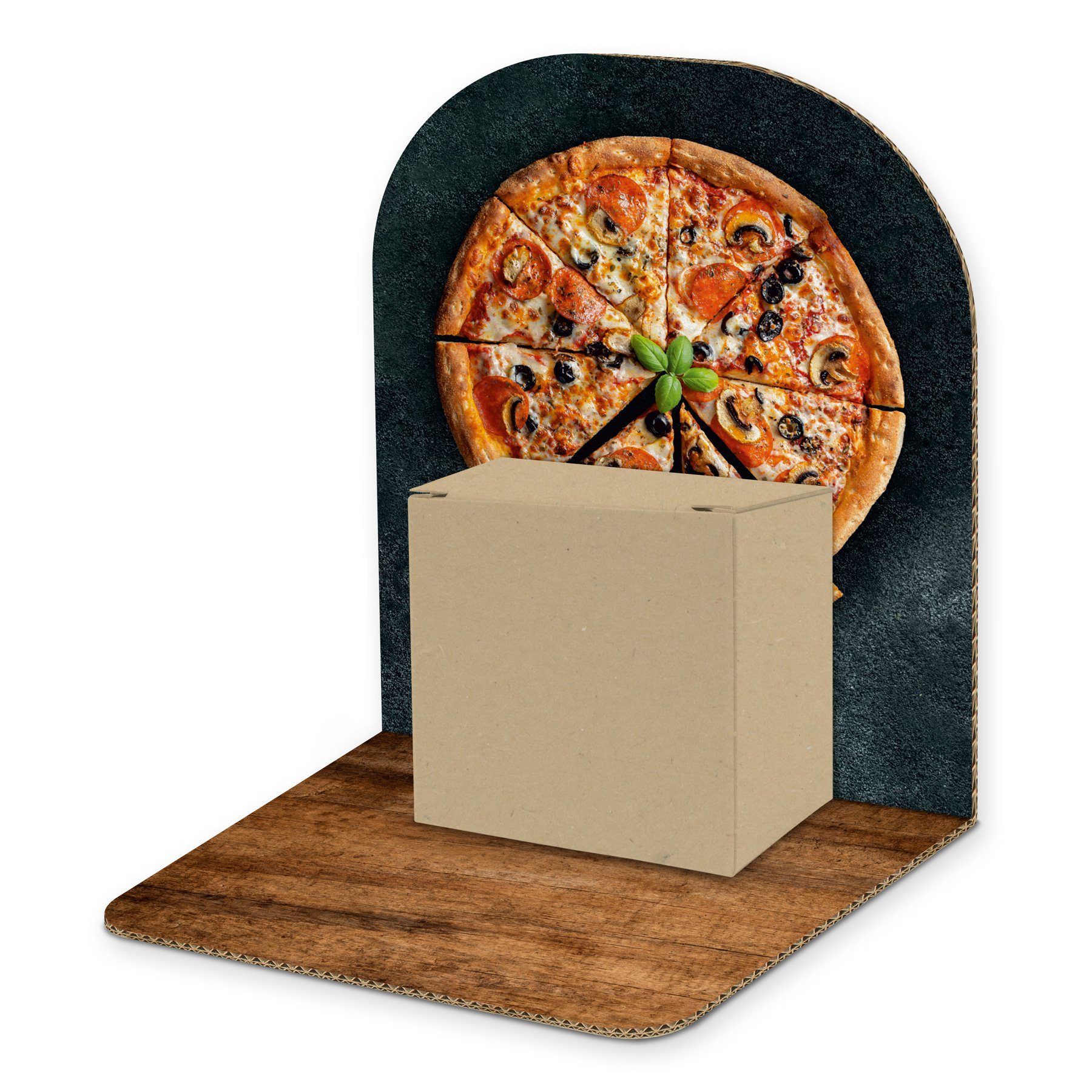 itenga Grußkarten Würfel Aufsteller Pizza (Mo Geldgeschenkverpackung Holz I itenga Basic
