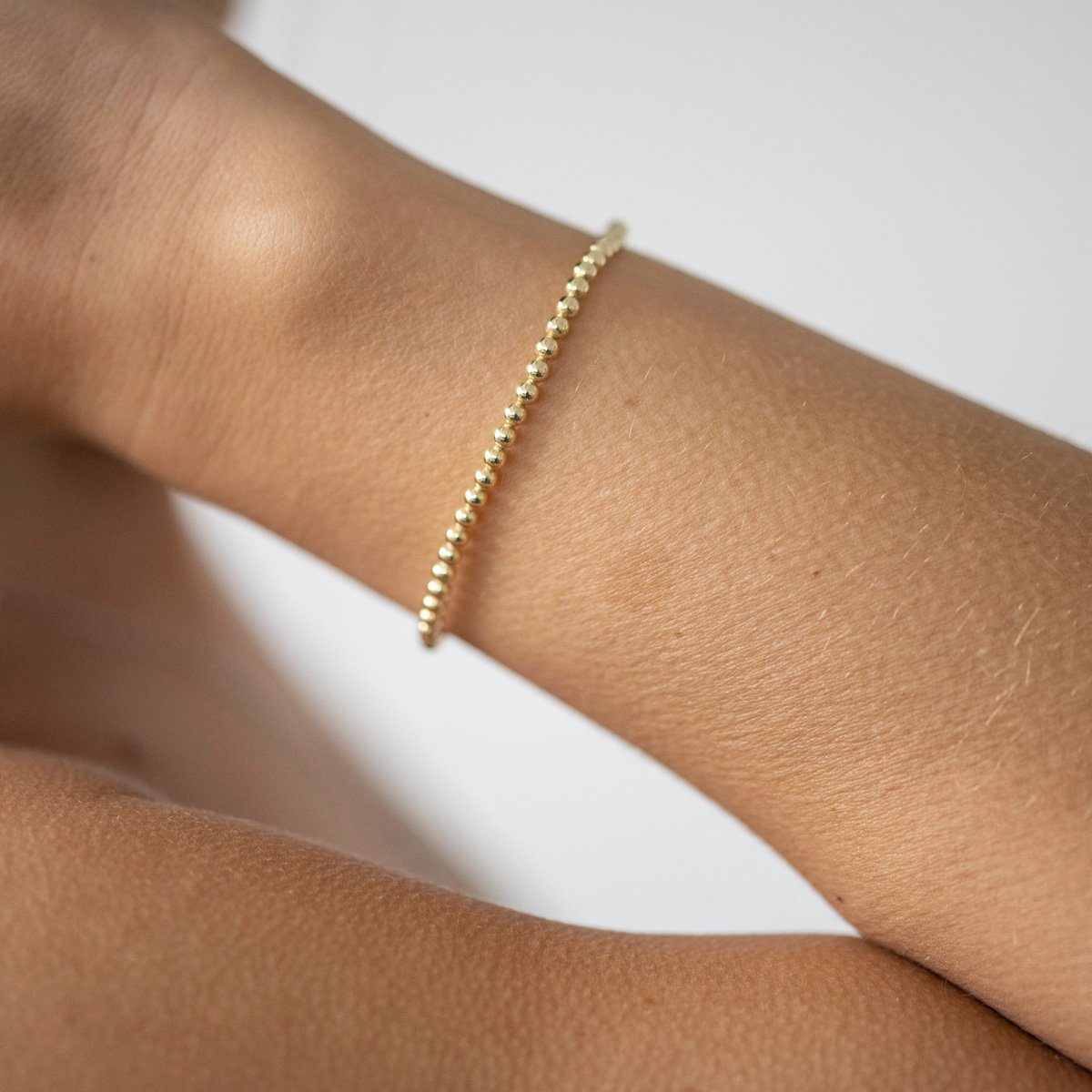Materia Goldarmband Damen Kugelarmband Gelbgold elastisch SA-9, Sterlingsil günstig online kaufen