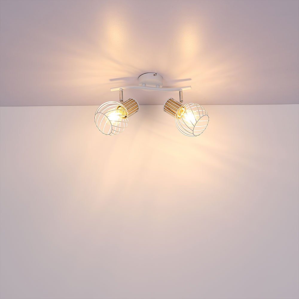 GLOBO LIGHTING Deckenspot, Leuchtmittel nicht inklusive, Vintage Deckenstrahler Deckenleuchte 2 flammig Spotleuchte Metall