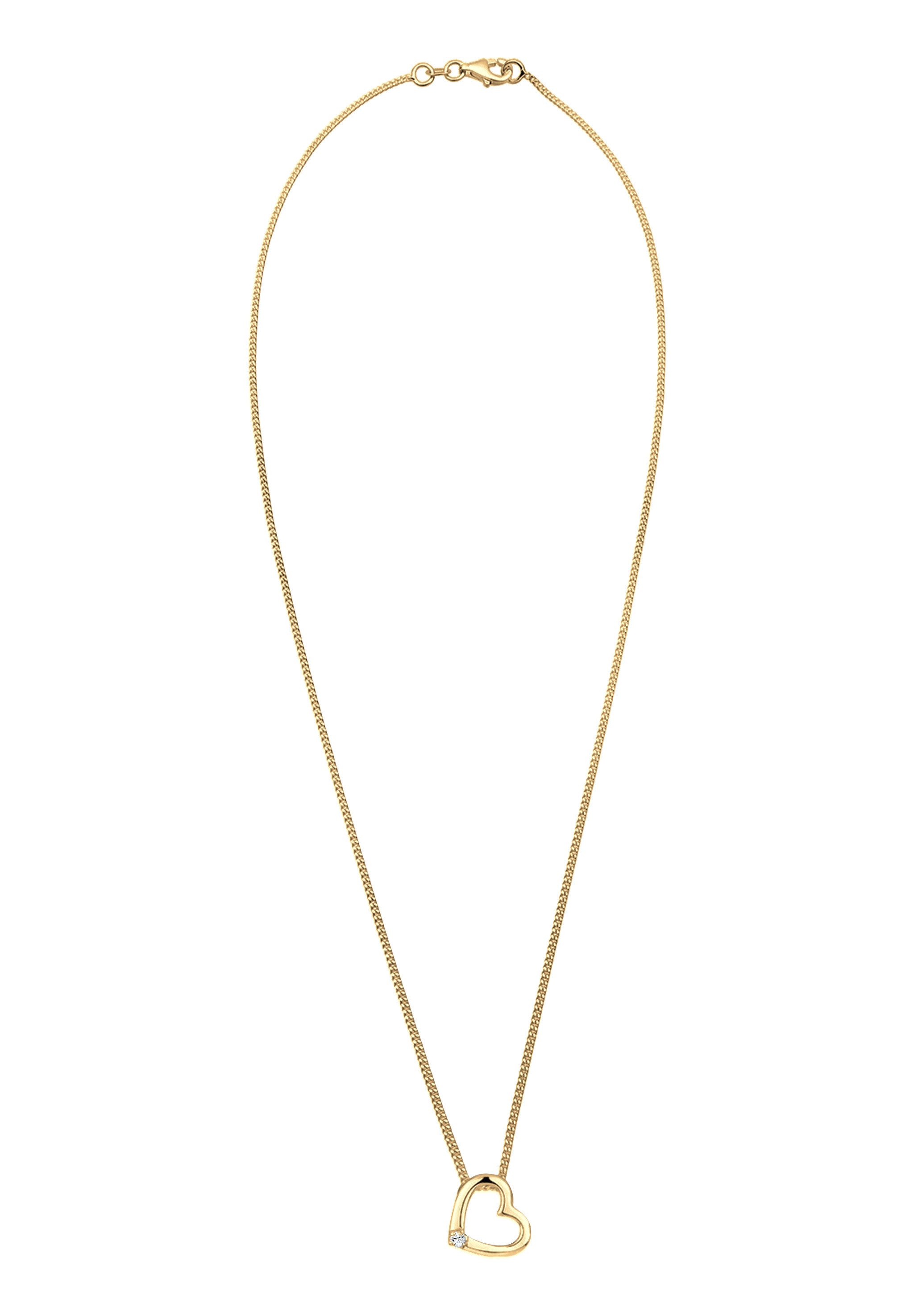 Elli Kette mit Anhänger Herz 925 Sterling Silber, mit Kristallen von Swarovski®, Herz