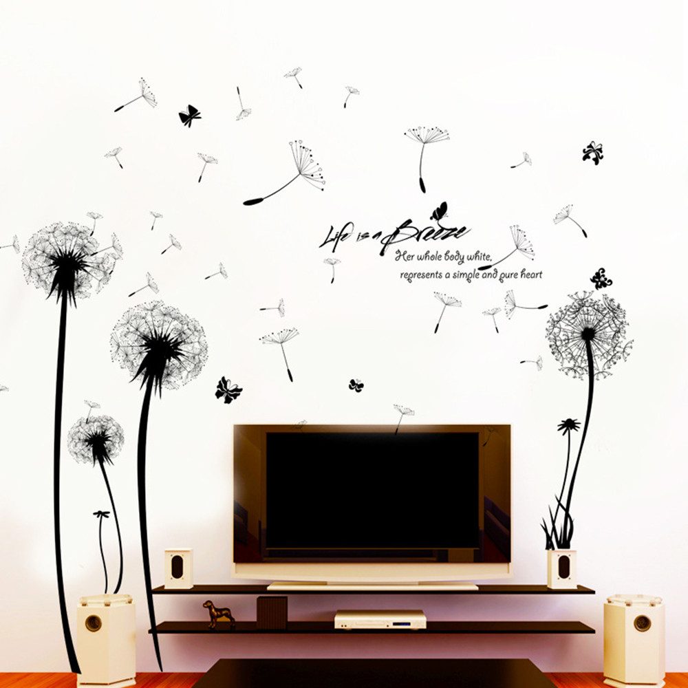 Zaewry Wandtattoo Wandtattoo Pusteblume, Wandsticker Wohnzimmer Pflanzen Blumen (1 St)