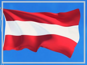 PHENO FLAGS Flagge Österreich Flagge 90 x 150 cm Österreichische Fahne Länderfahnen (Hissflagge für Fahnenmast), Inkl. 2 Messing Ösen