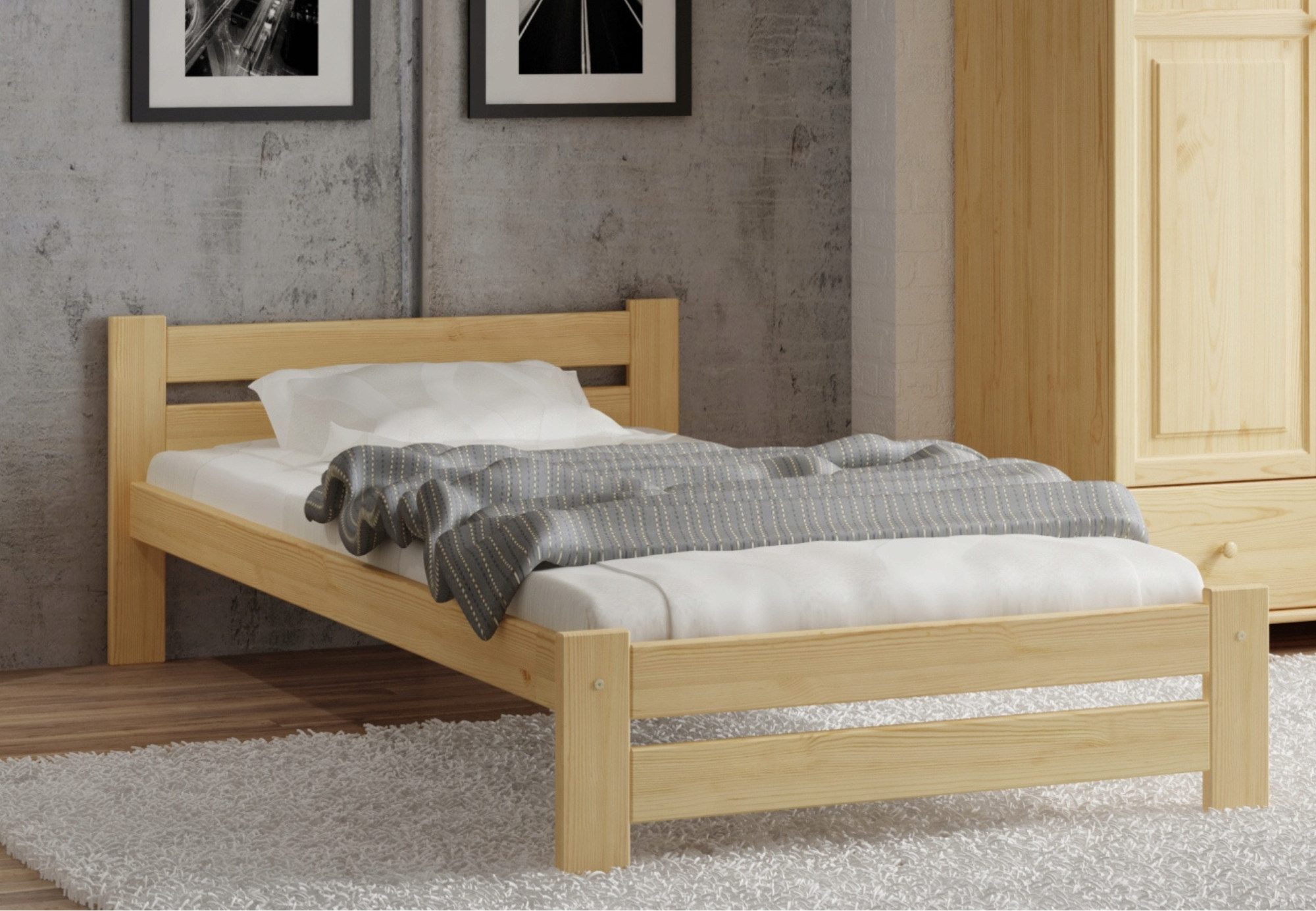 Home Collective Holzbett aus Massivholz Kiefer, mit abgeschrägten Kanten & günstig online kaufen