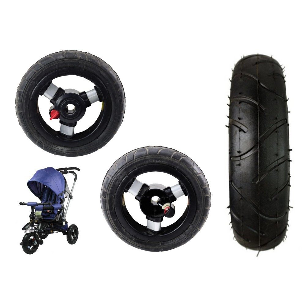 LEAN TOYS Ersatzrad Vorderrad Luftrad Kinderwagenrad (Spar-Set, 1 St., 30 x 8 cm luftgefüllt), Luftreifen, 30 x 8 cm, Kunststofffelge, Vorderrad