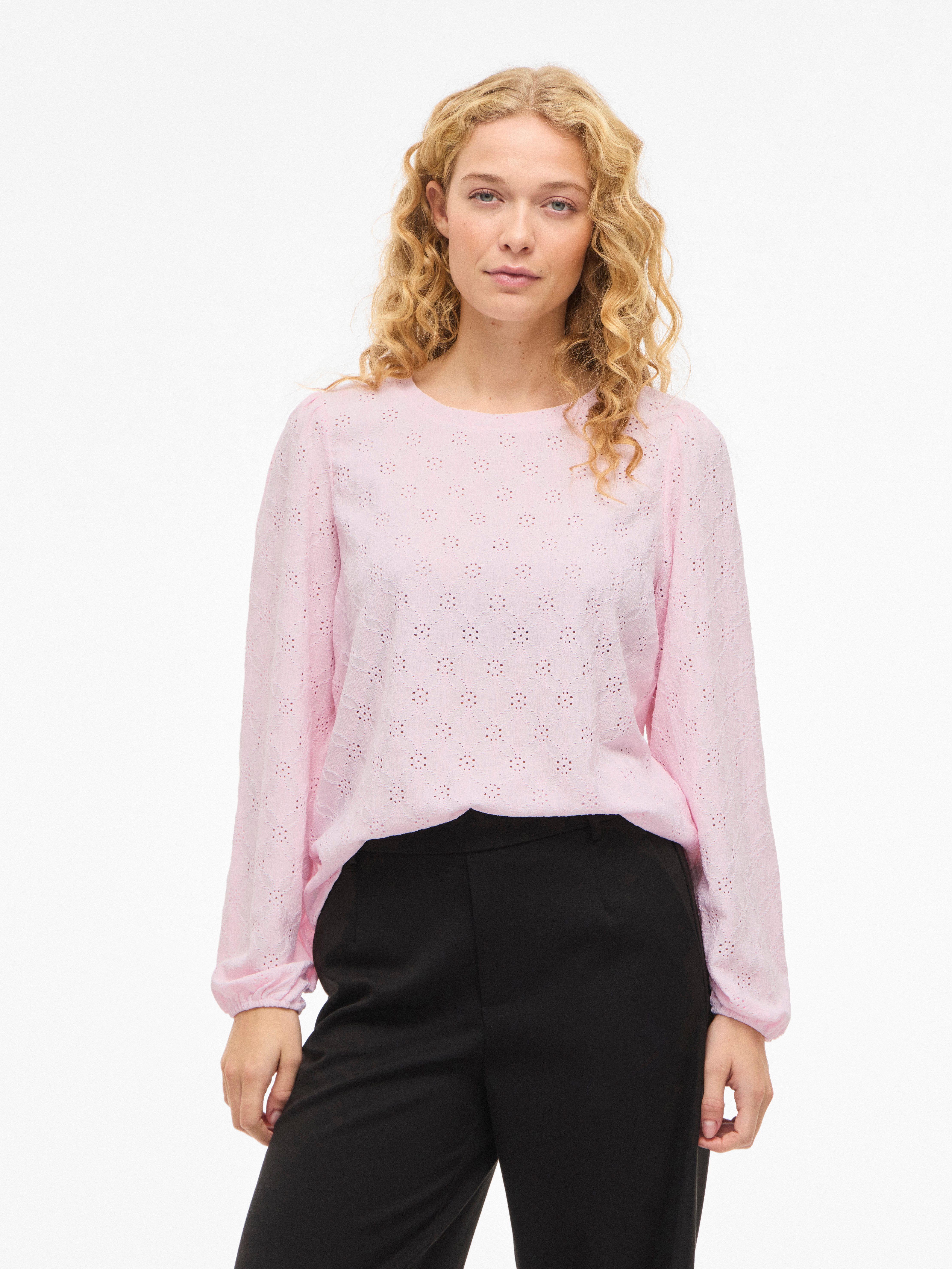 Vila Langarmshirt VIASTA O-NECK L/S TOP - NOOS
