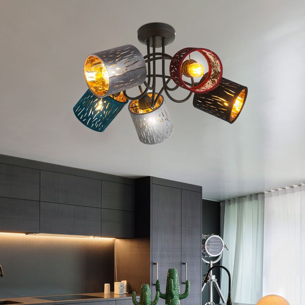 2x Decken Pendel Hänge Lampe Beleuchtung Design Wohn Schlaf Zimmer Kugel Glas 