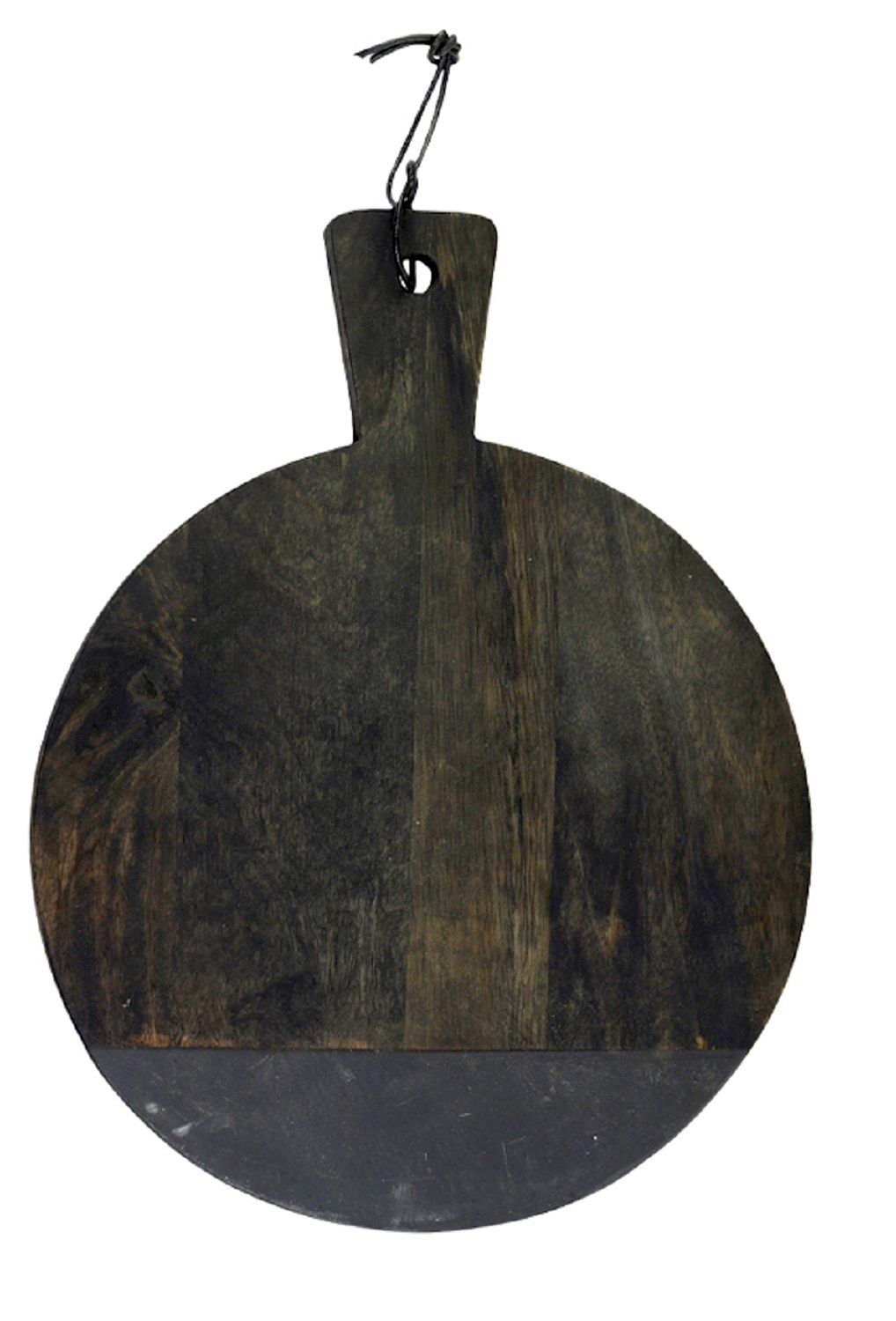Chic Antique Schneidebrett Schneidebrett mit Steinplatte Servierbrett Ø25cm Chic Antique 61502-24