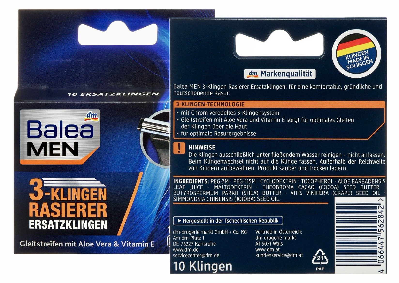 dm-drogerie markt GmbH & Co. KG Rasierklingen 3-Klingen Rasierer - Balea, 2-tlg., Ersatzklingen, Balea