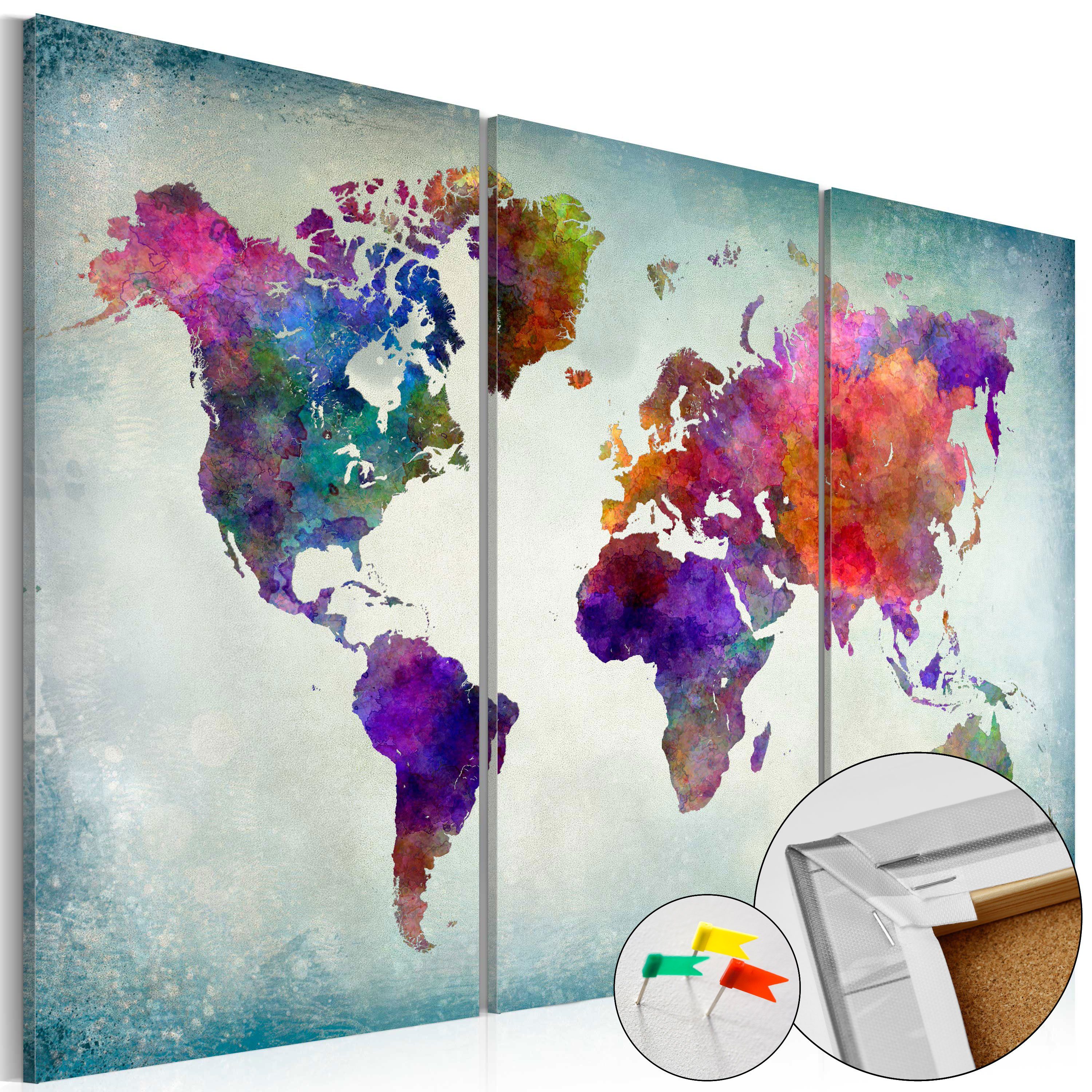 Artgeist Pinnwand World in Colors [Cork Map] | Pinnwände