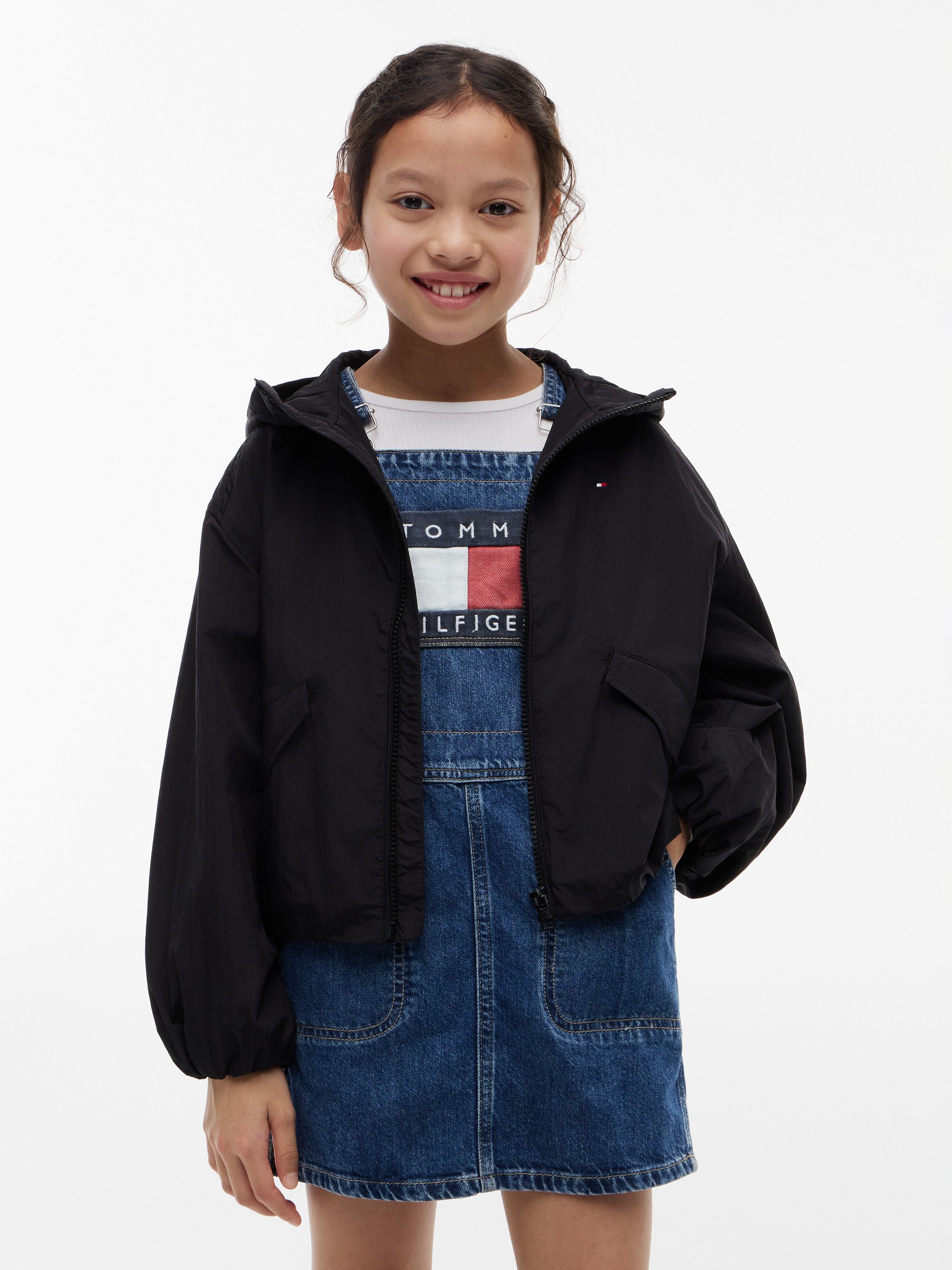 Tommy Hilfiger Outdoorjacke Regular Fit, Kinder bis 16 Jahre, großer Rückendruck