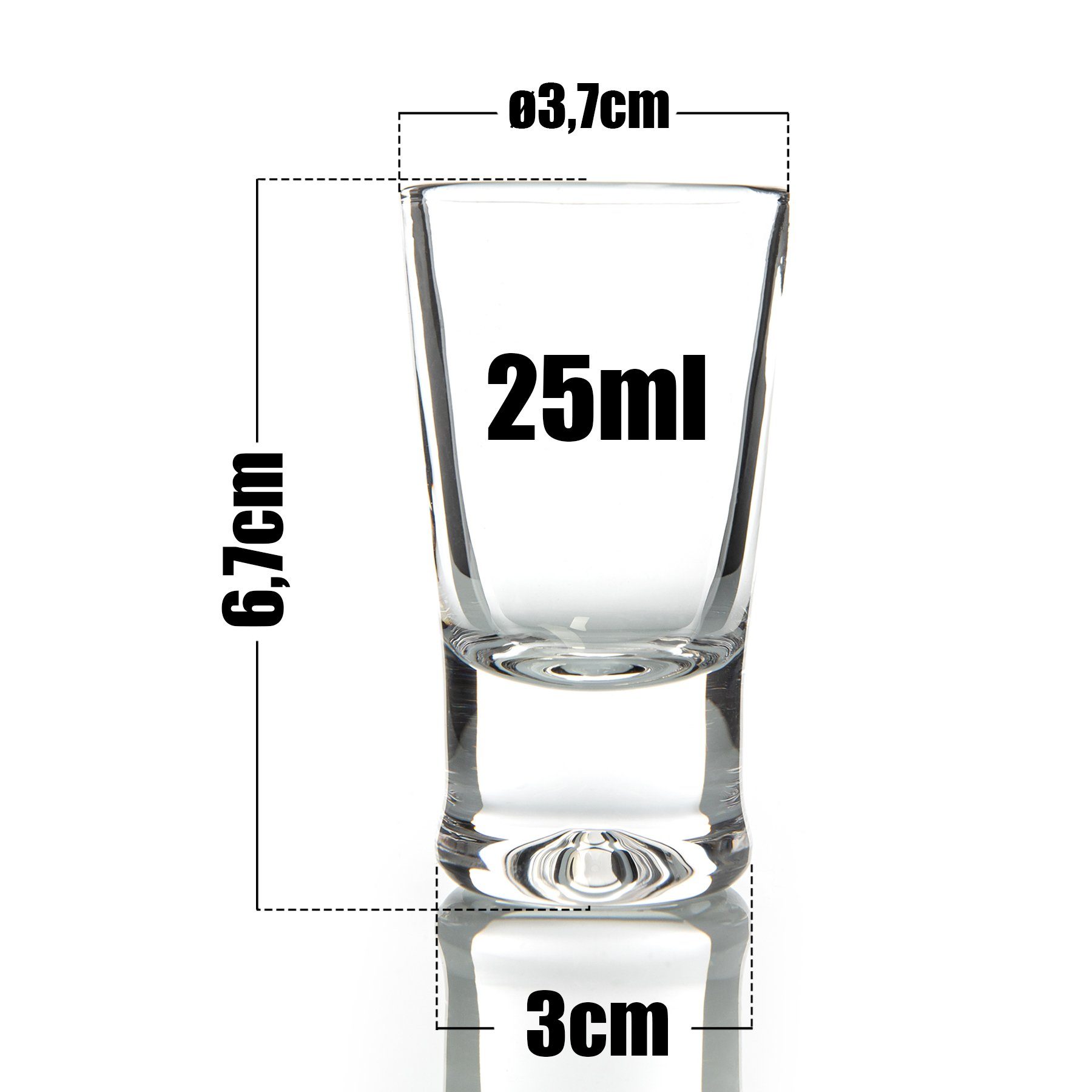 BigDean Schnapsglas 12 x Schnapsgläser 2cl Shotgläser Spülmaschinenfest Stamperl, 12-tlg., Glas, Schnapsglas, Shotglas, Spülmaschinenfest, Robust, Lebensmittele – Bild 2 von 5