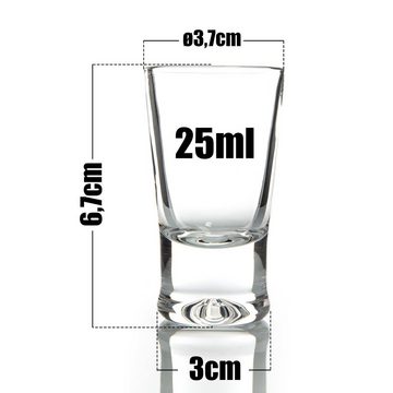 BigDean Schnapsglas 6 x Schnapsgläser 2cl Shotgläser Spülmaschinenfest Stamperl, Glas