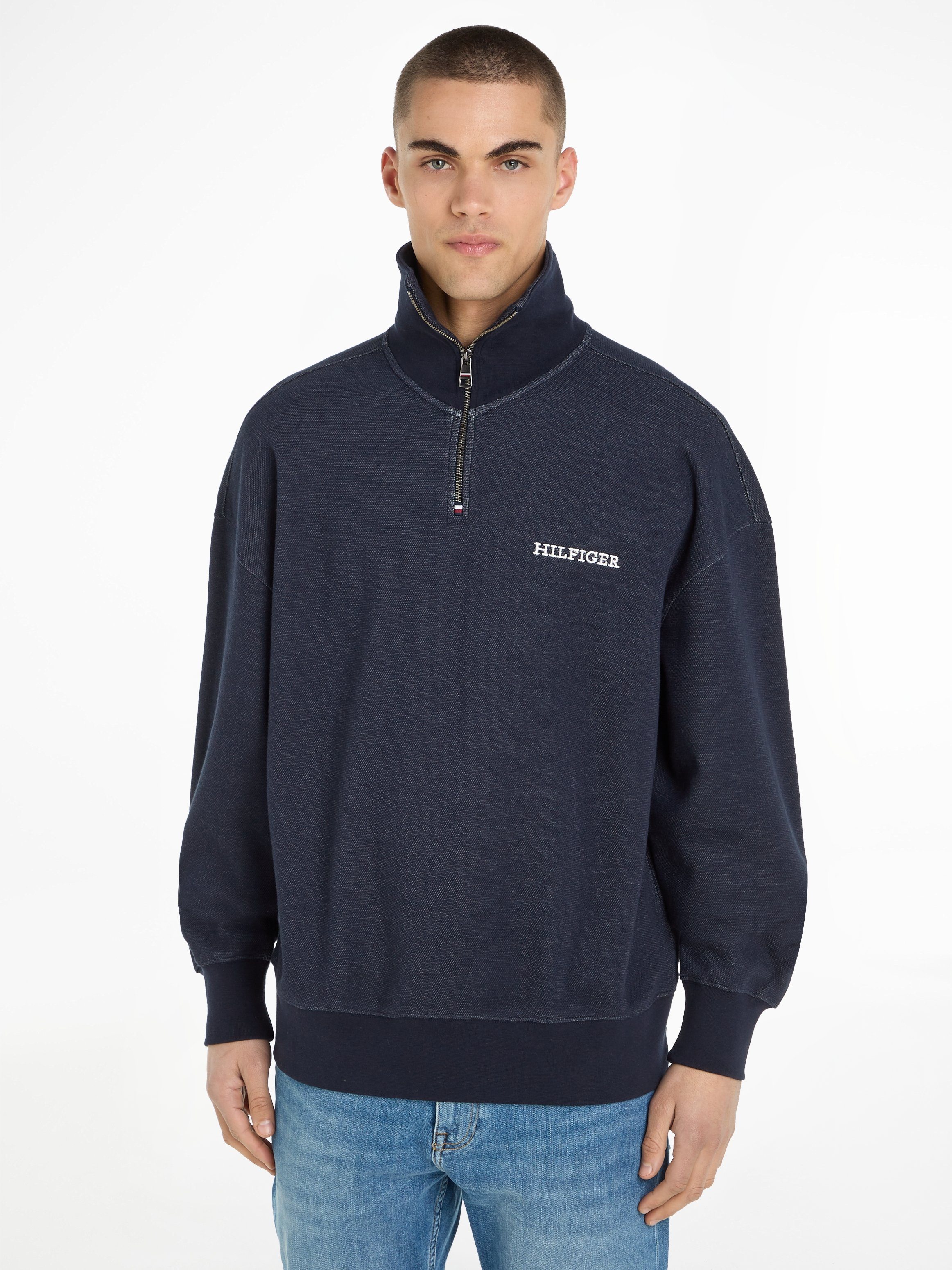Tommy Hilfiger Sweatshirt MONOTYPE HONEYCOMB 1/4 günstig online kaufen