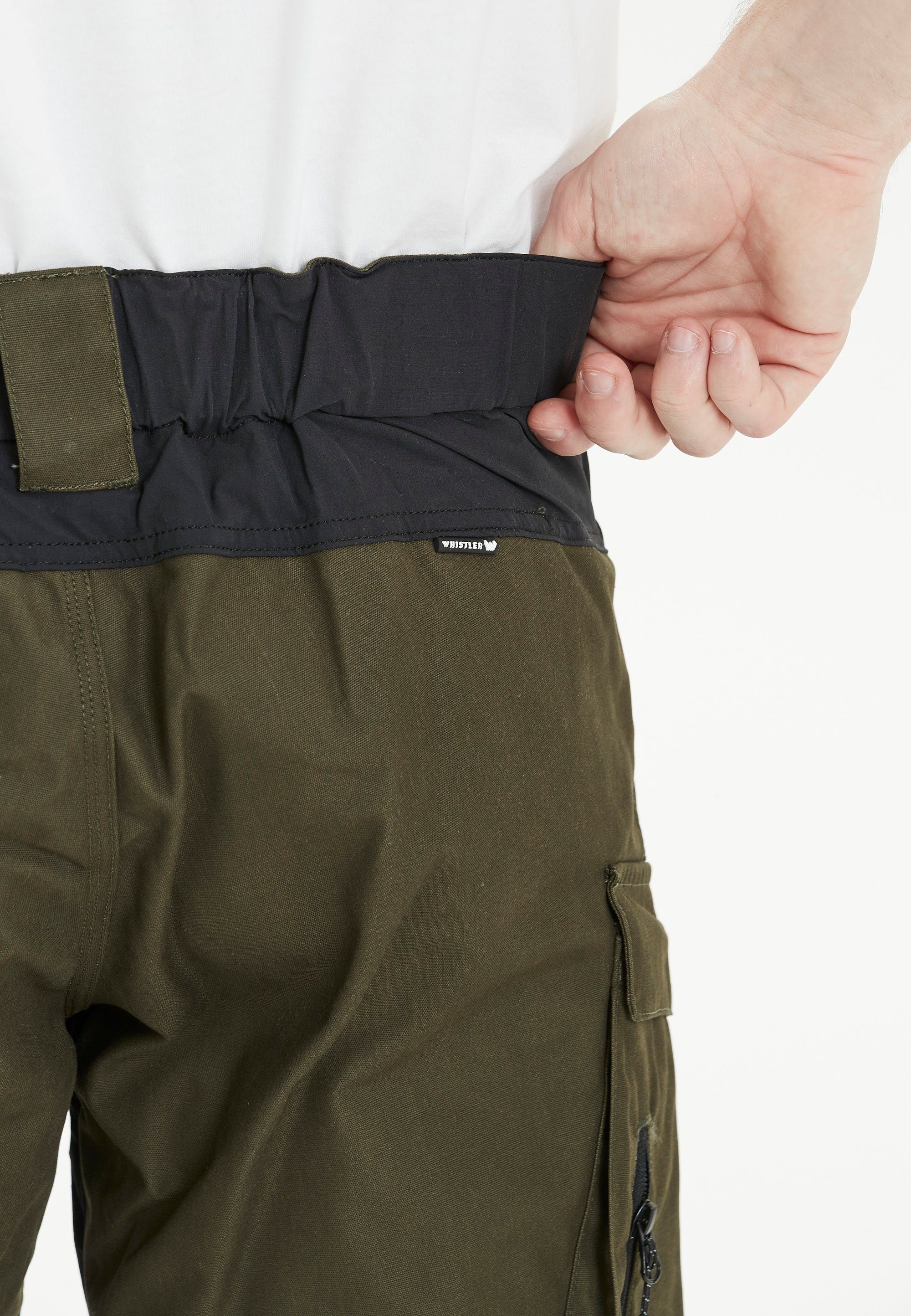 atmungsaktivem dunkelgrün-schwarz WHISTLER ROMMY Materialmix mit Shorts