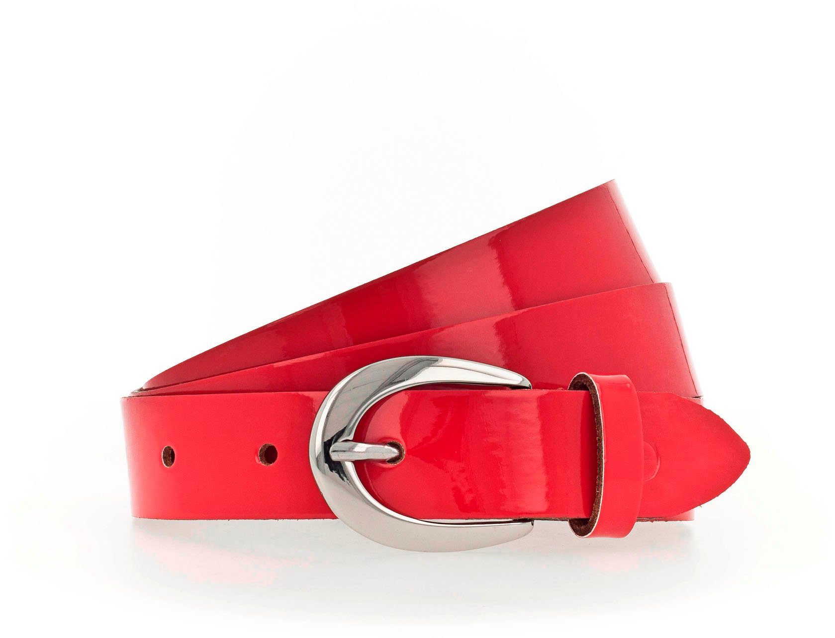 Tamaris Ledergürtel mit glänzender Schließe rot