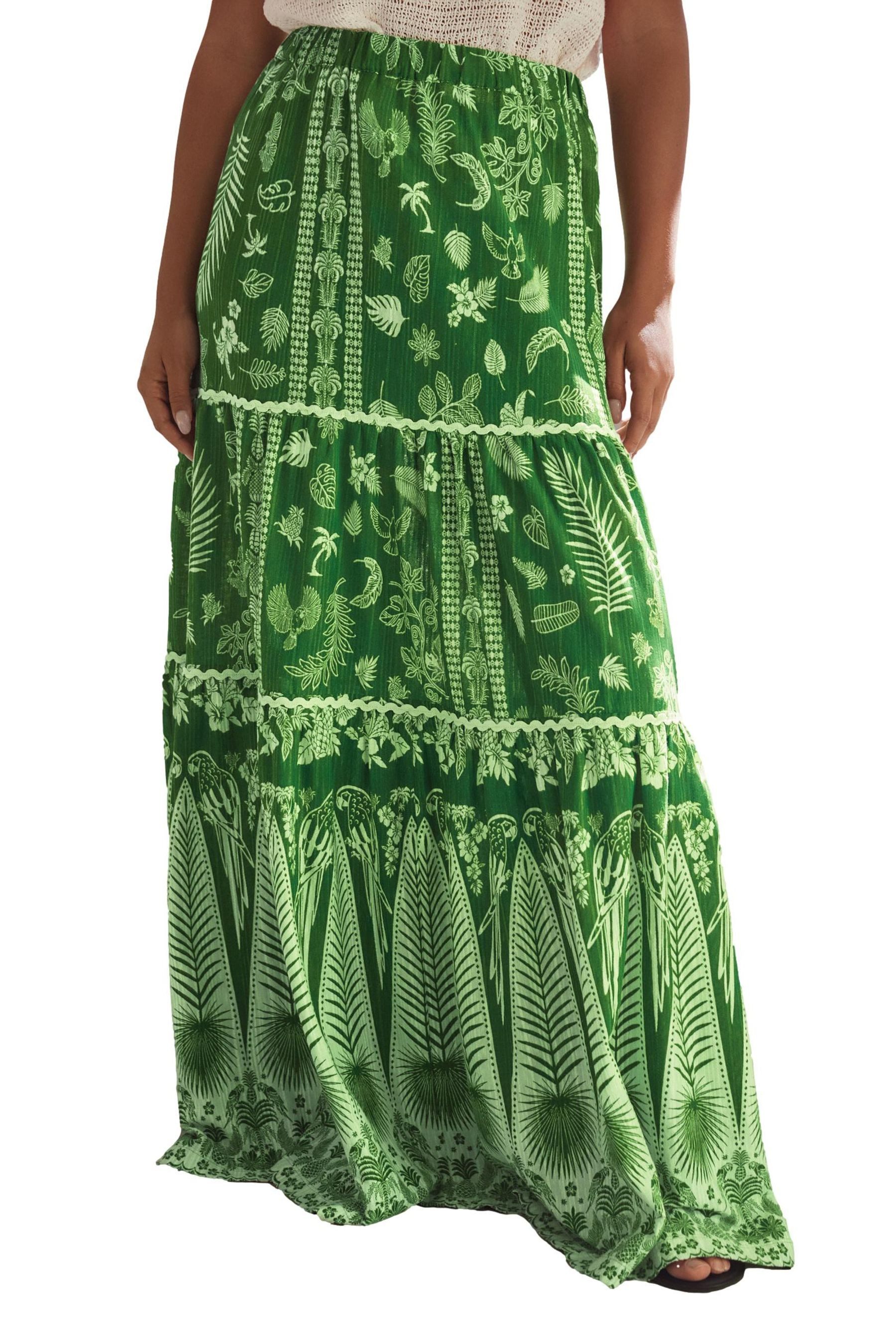 Next Maxirock Gestufter Maxirock aus 100 % Baumwolle (1-tlg) günstig online kaufen