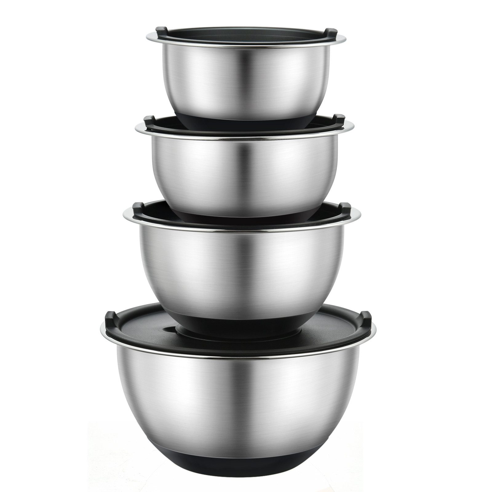 COSTWAY Schüssel, Edelstahl, 11-tlg., mit Messmarken, Reibeaufsätzen