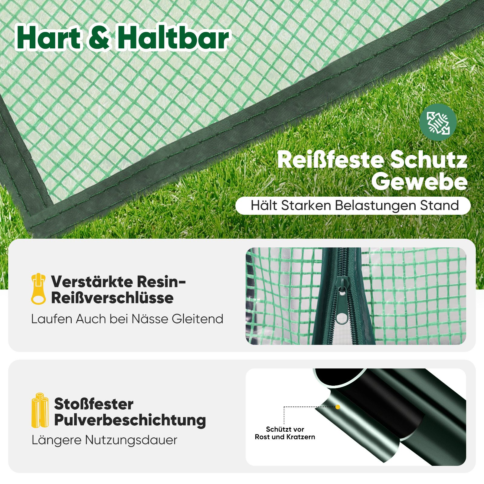 Sekey Tomatengewächshaus Gewächshaus Folie Treibhaus Foliengewächshaus für Garten und Balkon, 200 x 77 x 170cm Tomatenhaus Stabil Gewächshaus Winterfest