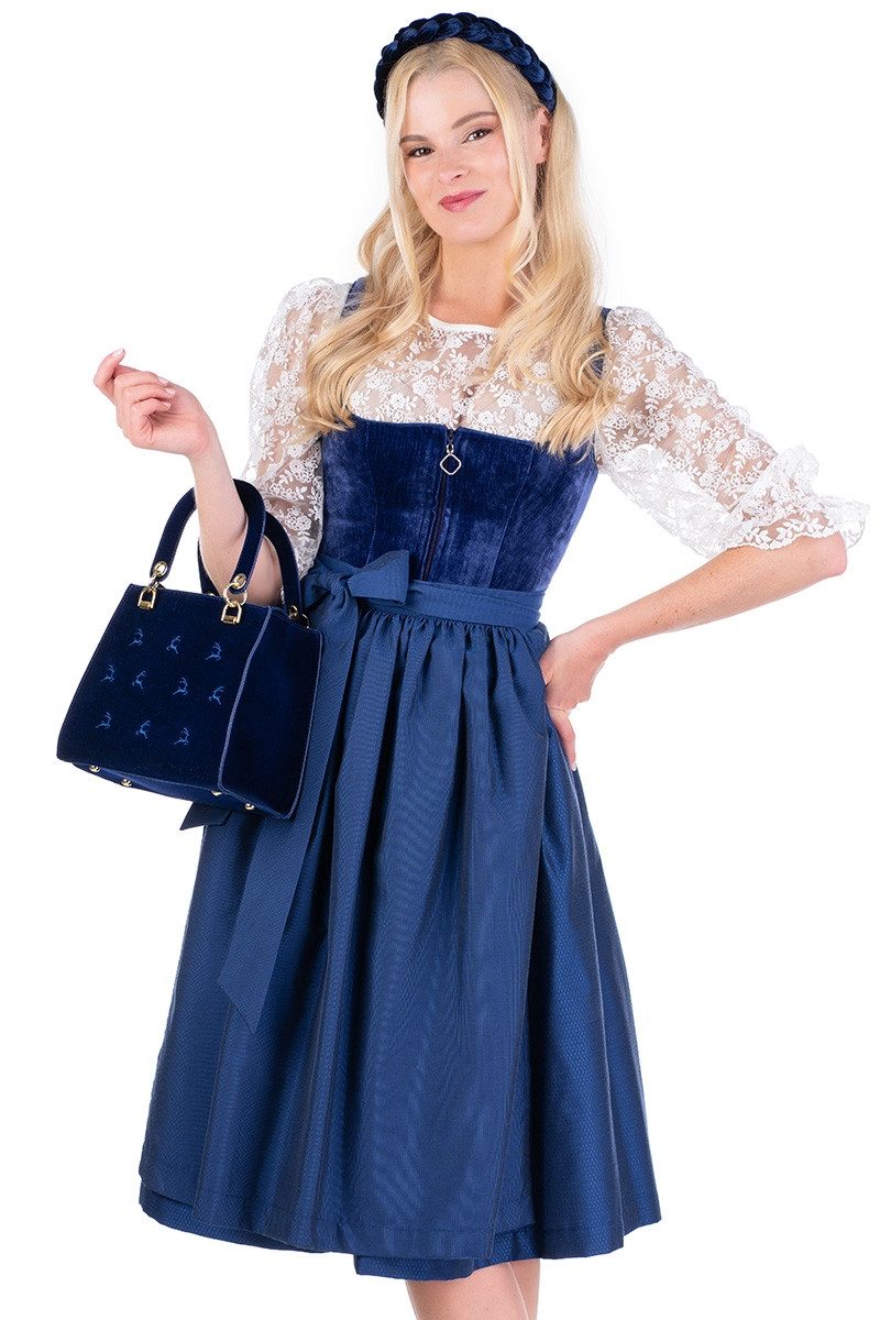 MarJo Dirndl Samt Dirndl 2tlg. - KIRCHHAM - königsblau günstig online kaufen