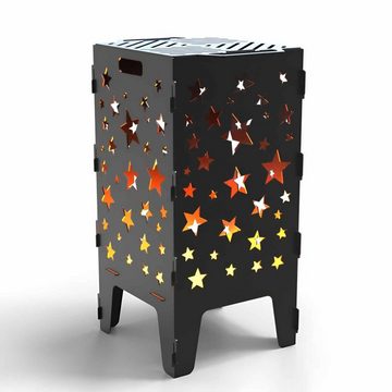 Creativ Metall Feuerkorb, (1-St), mit Grillplatte Feuerkorb Motiv Sterne hochwertig 3mm Stahl