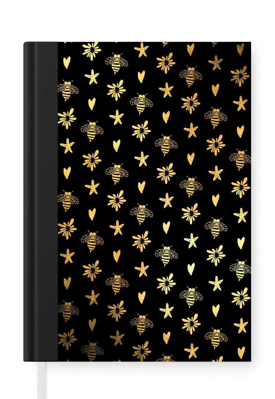 MuchoWow Notizbuch Gold - Muster - Form, Journal, Merkzettel, Tagebuch, Notizheft, A5, 98 Seiten, Haushaltsbuch | Notizbücher
