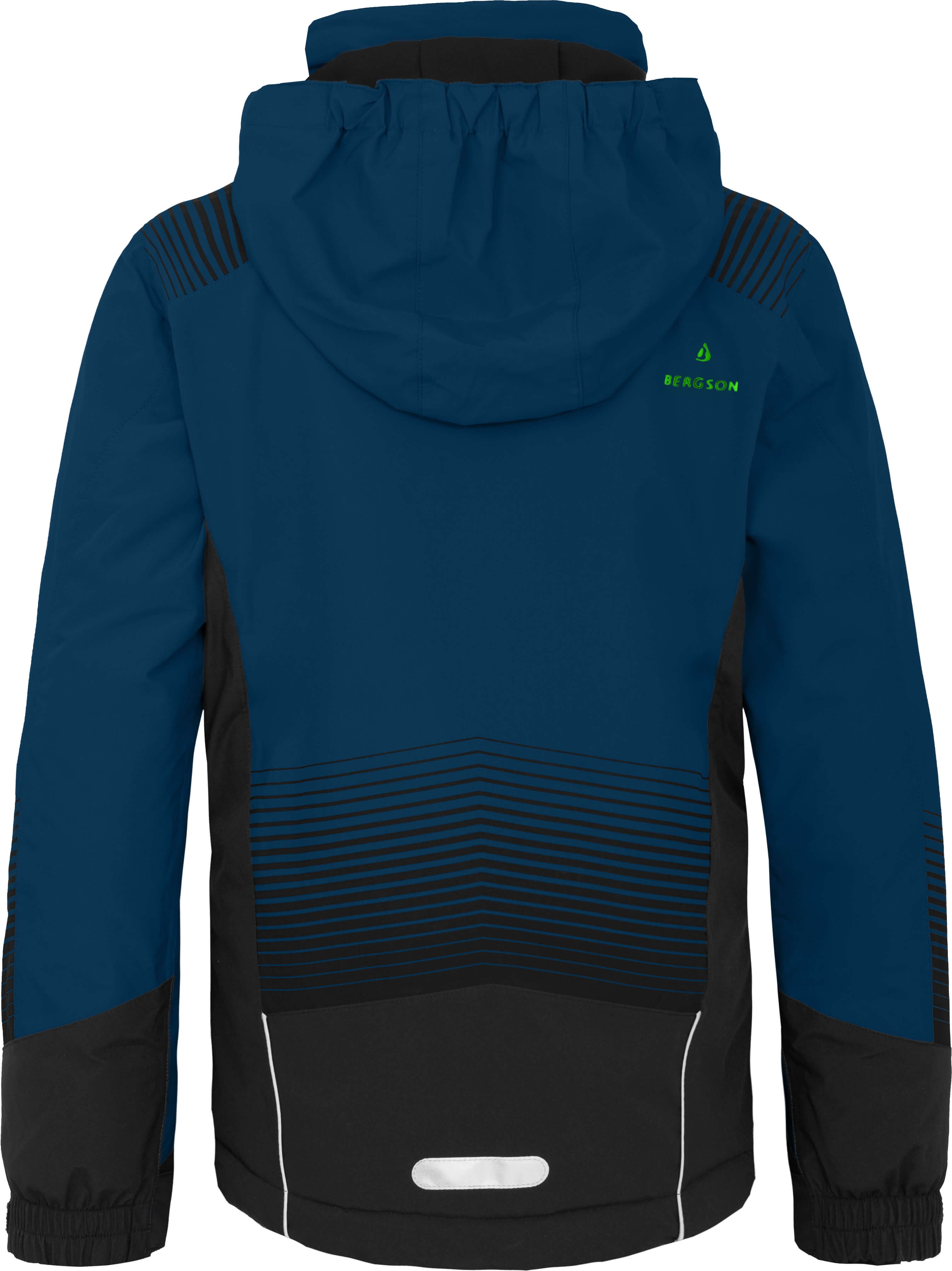 Bergson Skijacke VEIKO Kinder Skijacke, warm, funktional und stylisch, Normalgrößen, dunkel