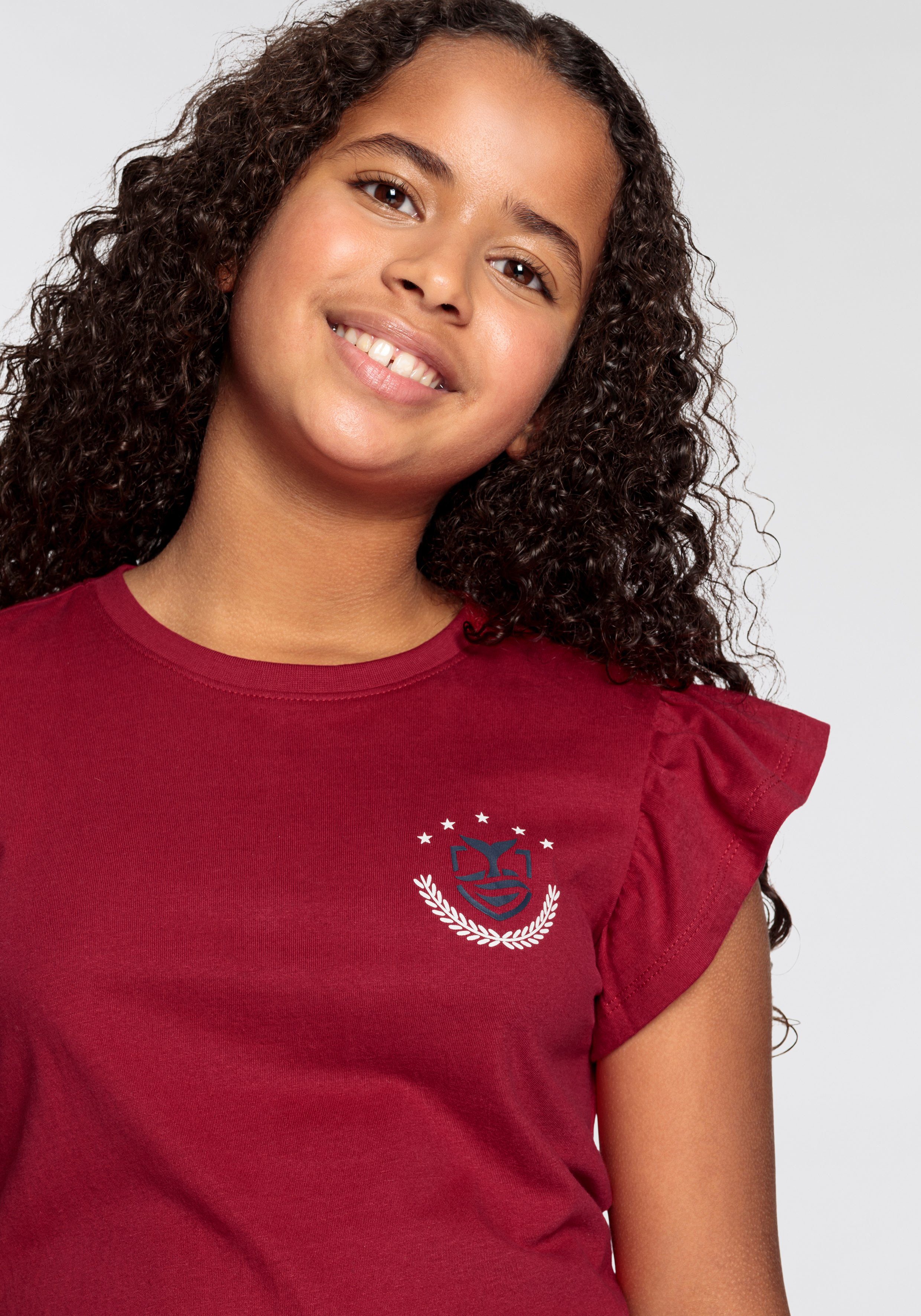 DELMAO T-Shirt für Rüschen Mädchen mit