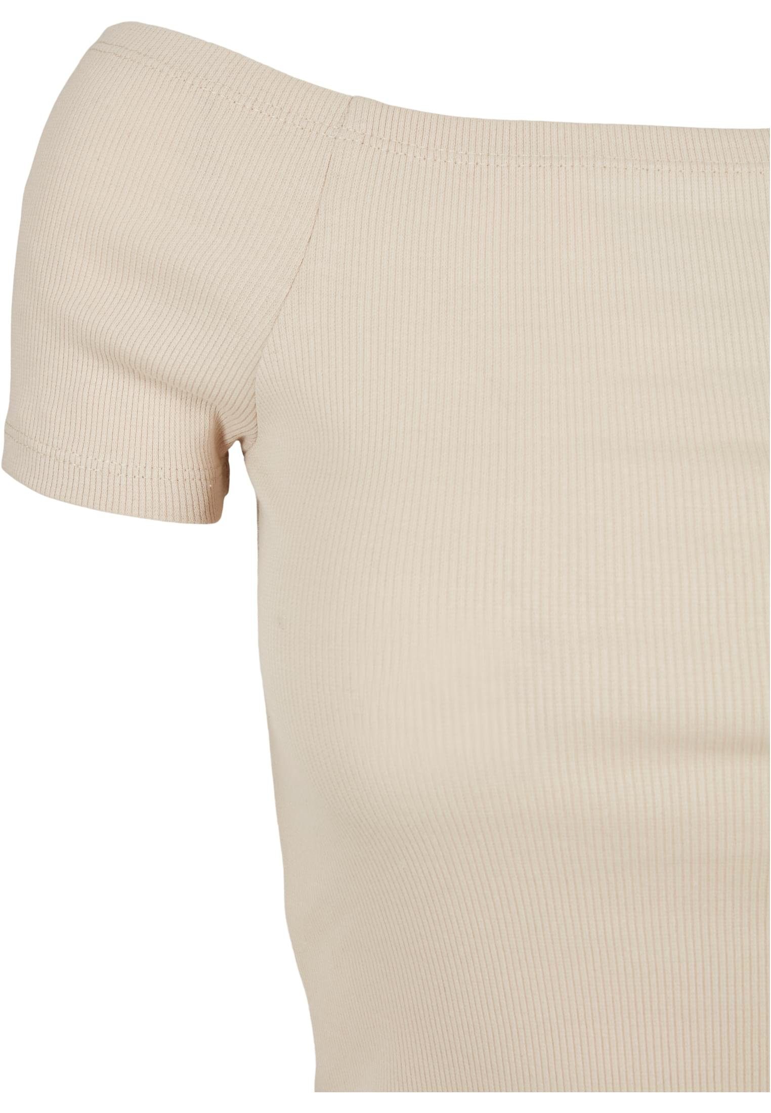 Shoulder URBAN Ladies Tee CLASSICS Damen Off Rib softseagrass (1-tlg) T-Shirt
